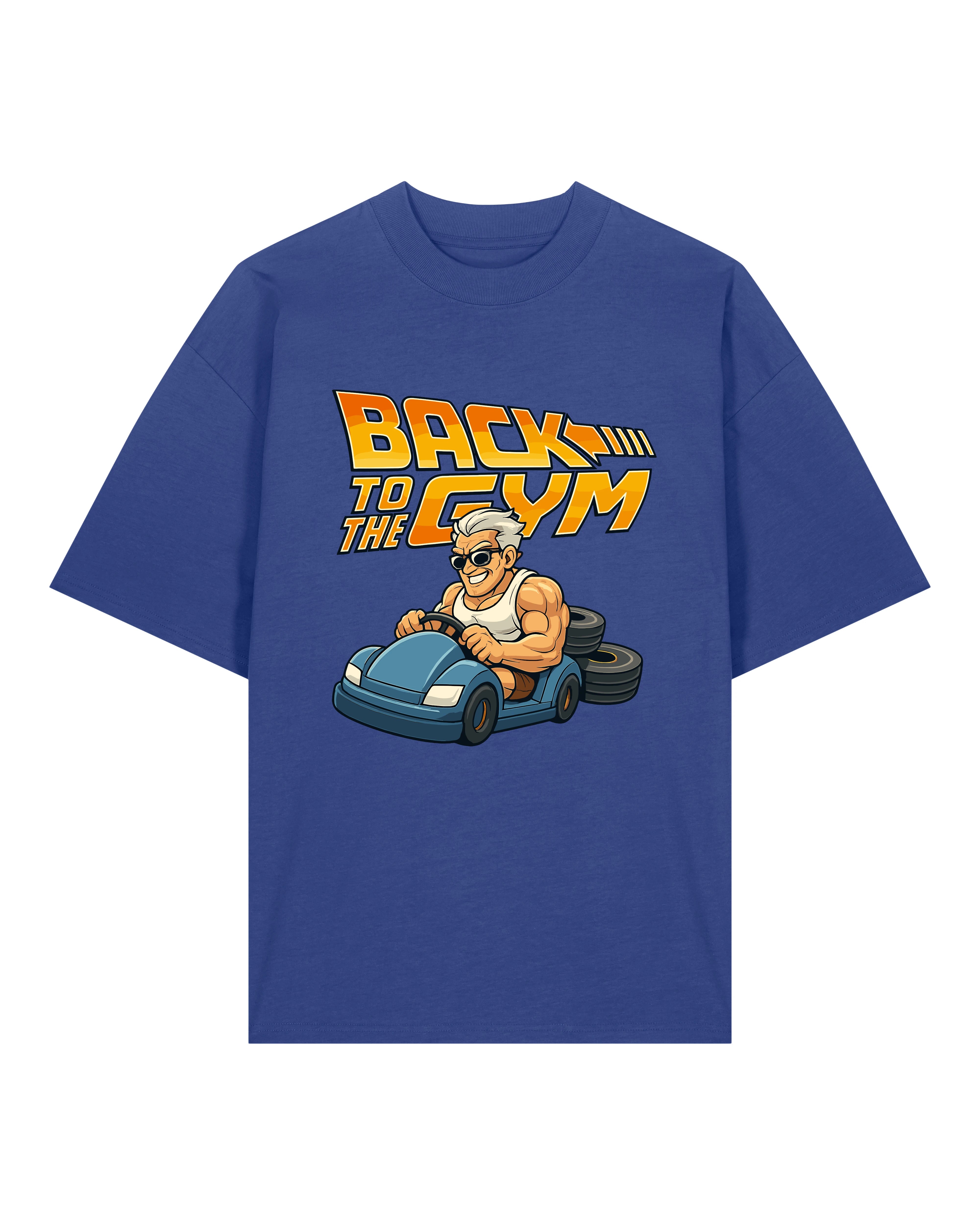 Back To The Gym Pump Cover Shirt Blau Oversized | Teeflix Lustiges Fitness Shirt Pump Cover Herren