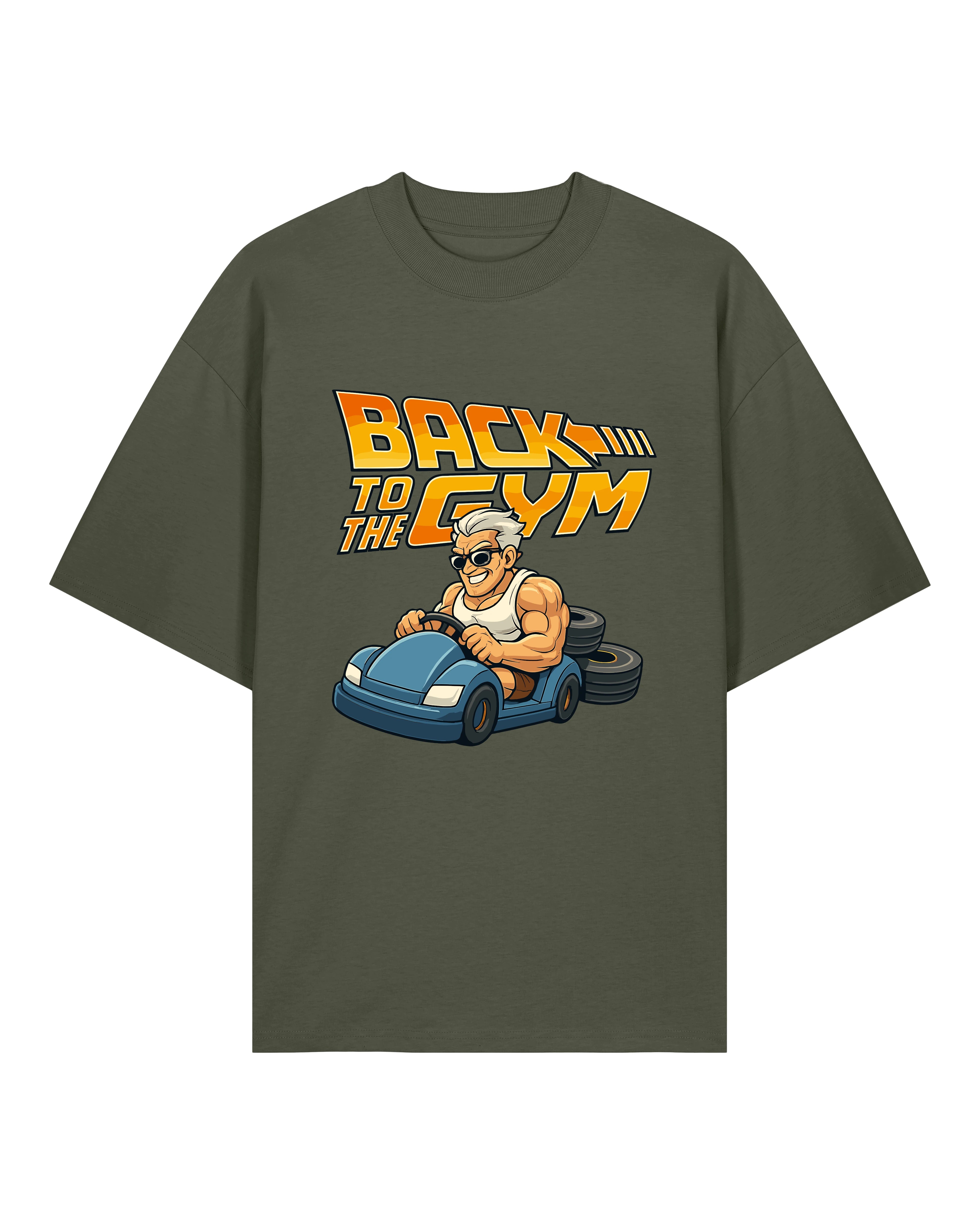 Back To The Gym Pump Cover Shirt Olivgrün Oversized | Teeflix Oversize Gym Shirt Lustiges Pump Cover