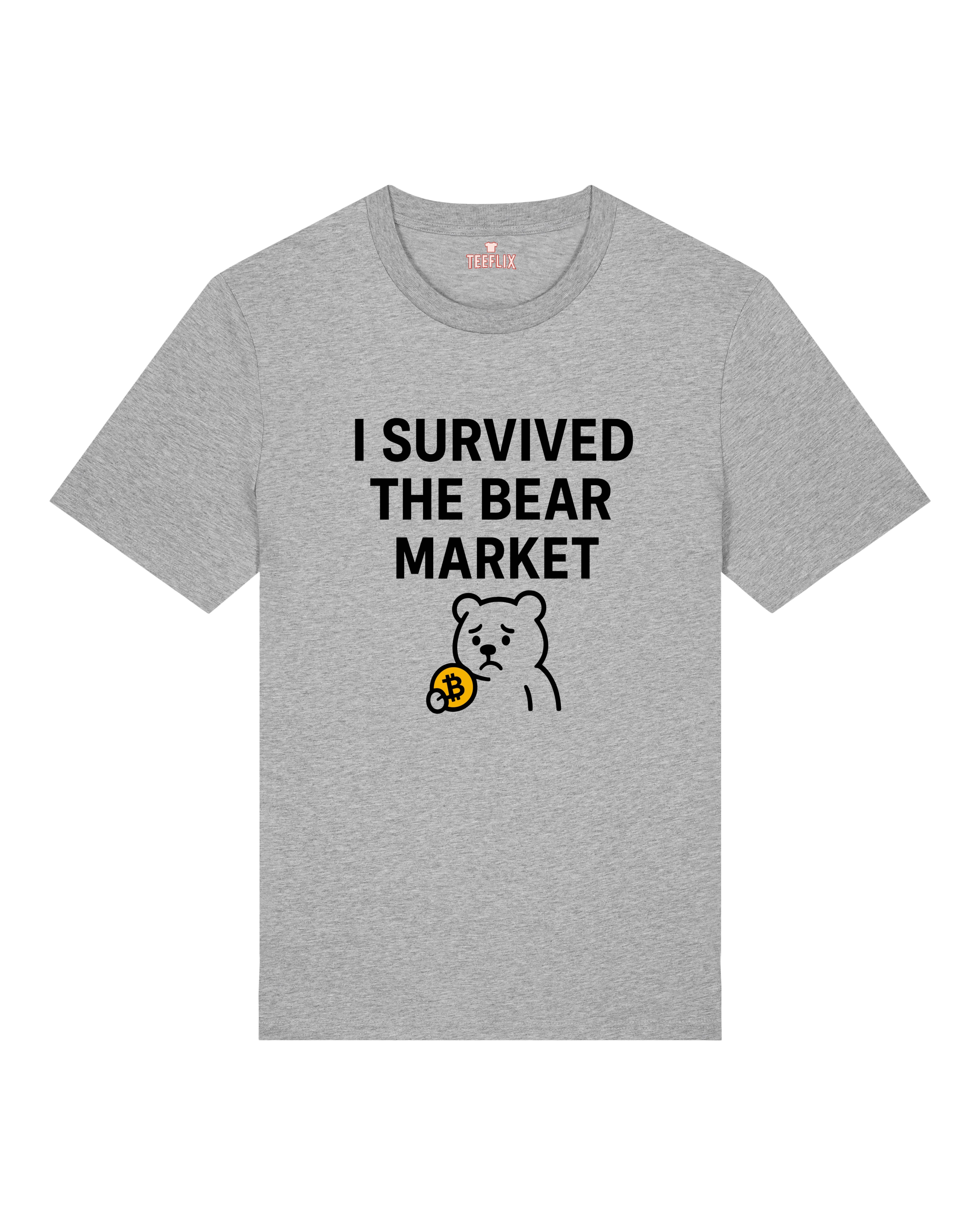 Graues Bear Market Shirt – HODL BTC Design auf hochwertigem Unisex T-Shirt