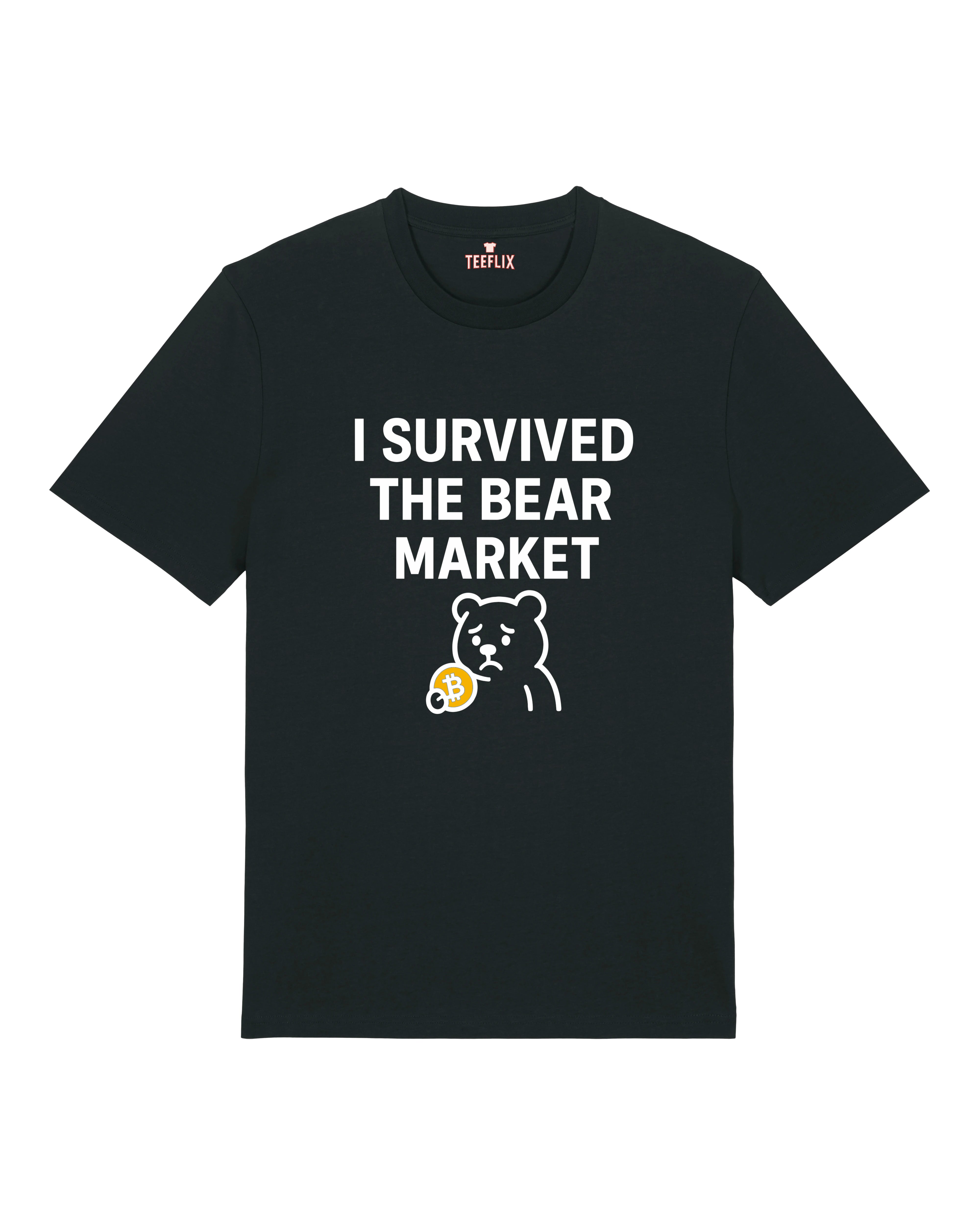 Schwarzes Krypto HODL Shirt – Bitcoin Bear Market Design auf Premium T-Shirt