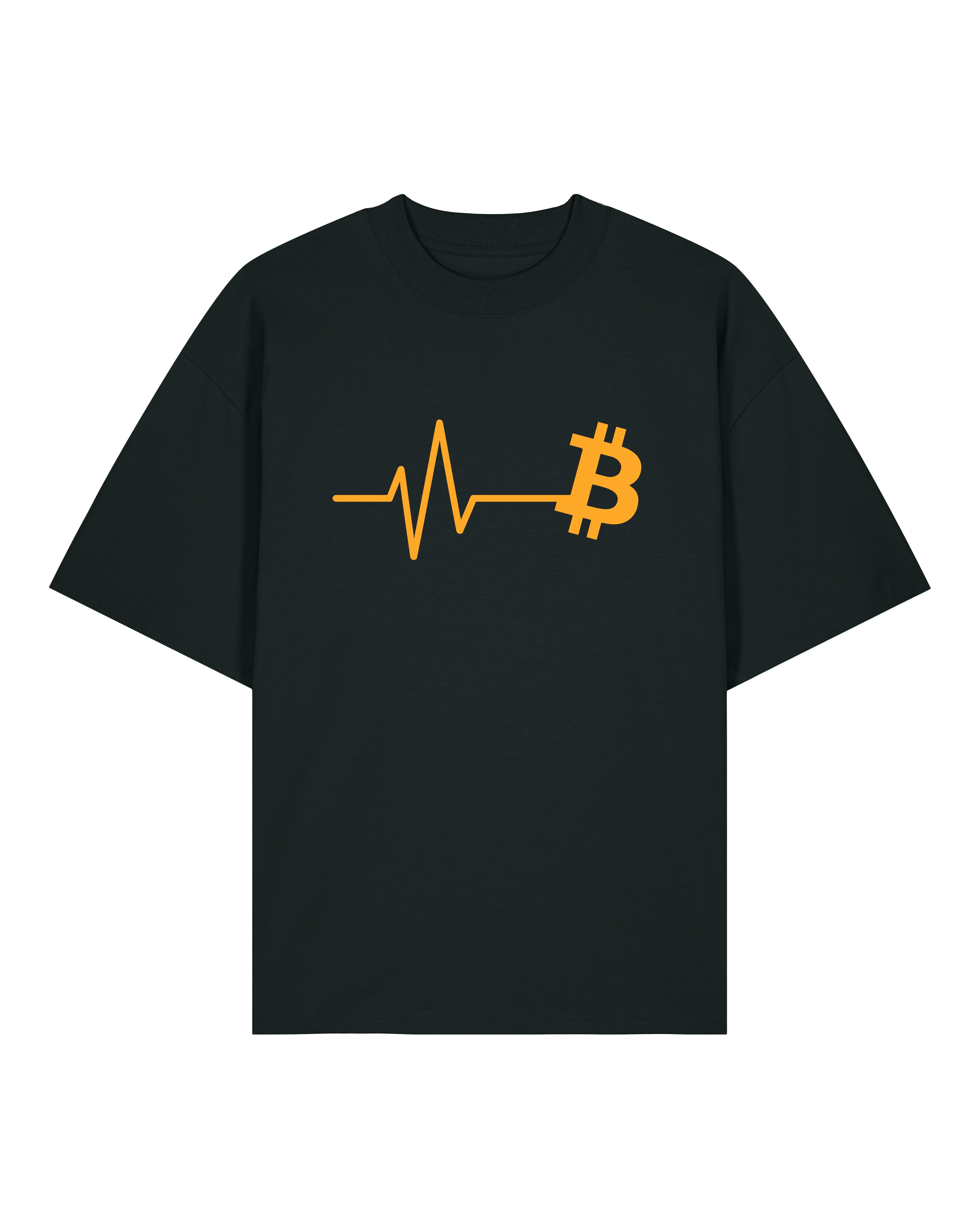 Oversized Bitcoin Shirt in Schwarz – Pulse Design für echte Blockchain Nerds auf Teeflix Unisex T-Shirt