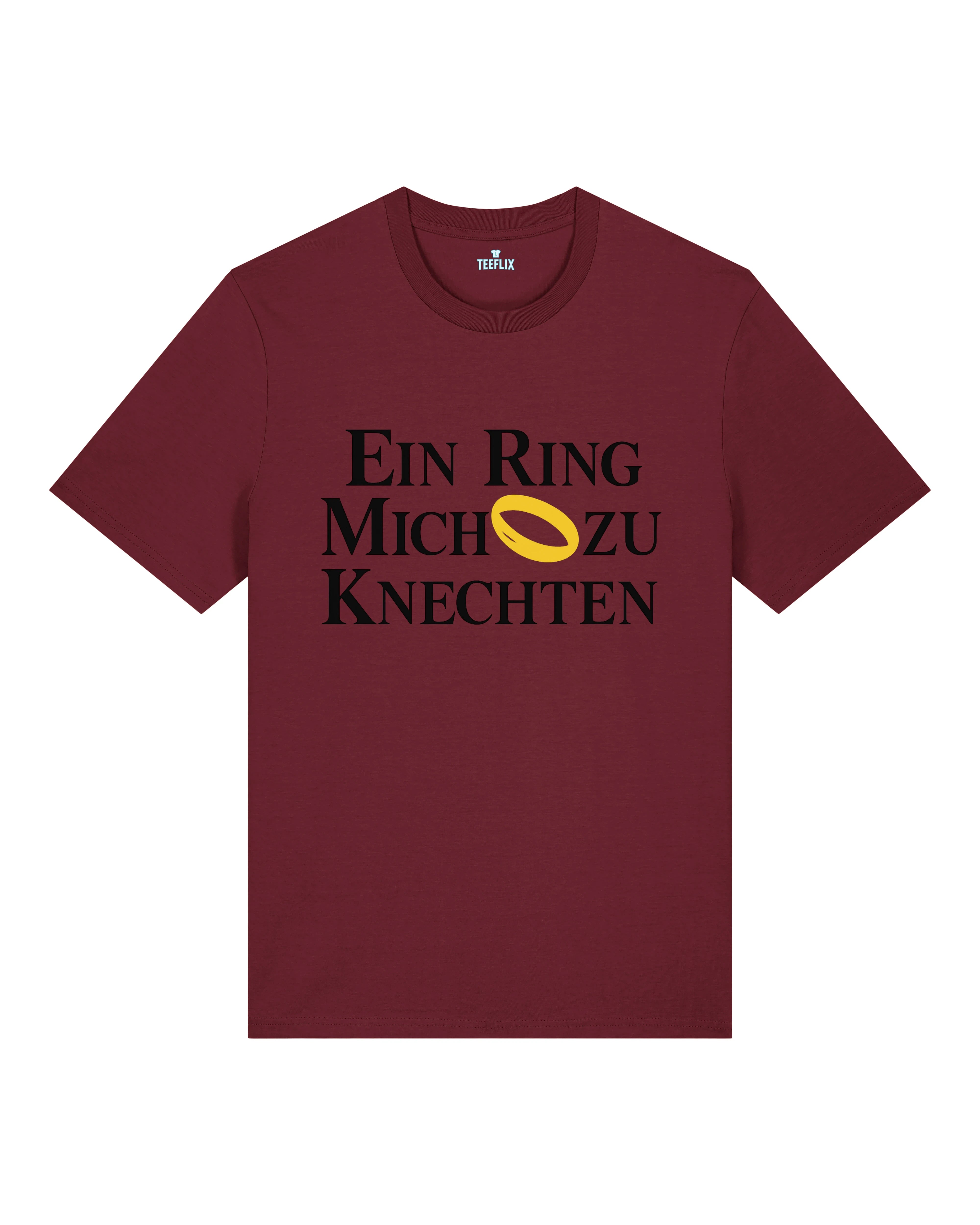 Ein Ring Mich Zu Knechten Shirt Bordeaux – Lustiges JGA Outfit Bräutigam & Team Teeflix