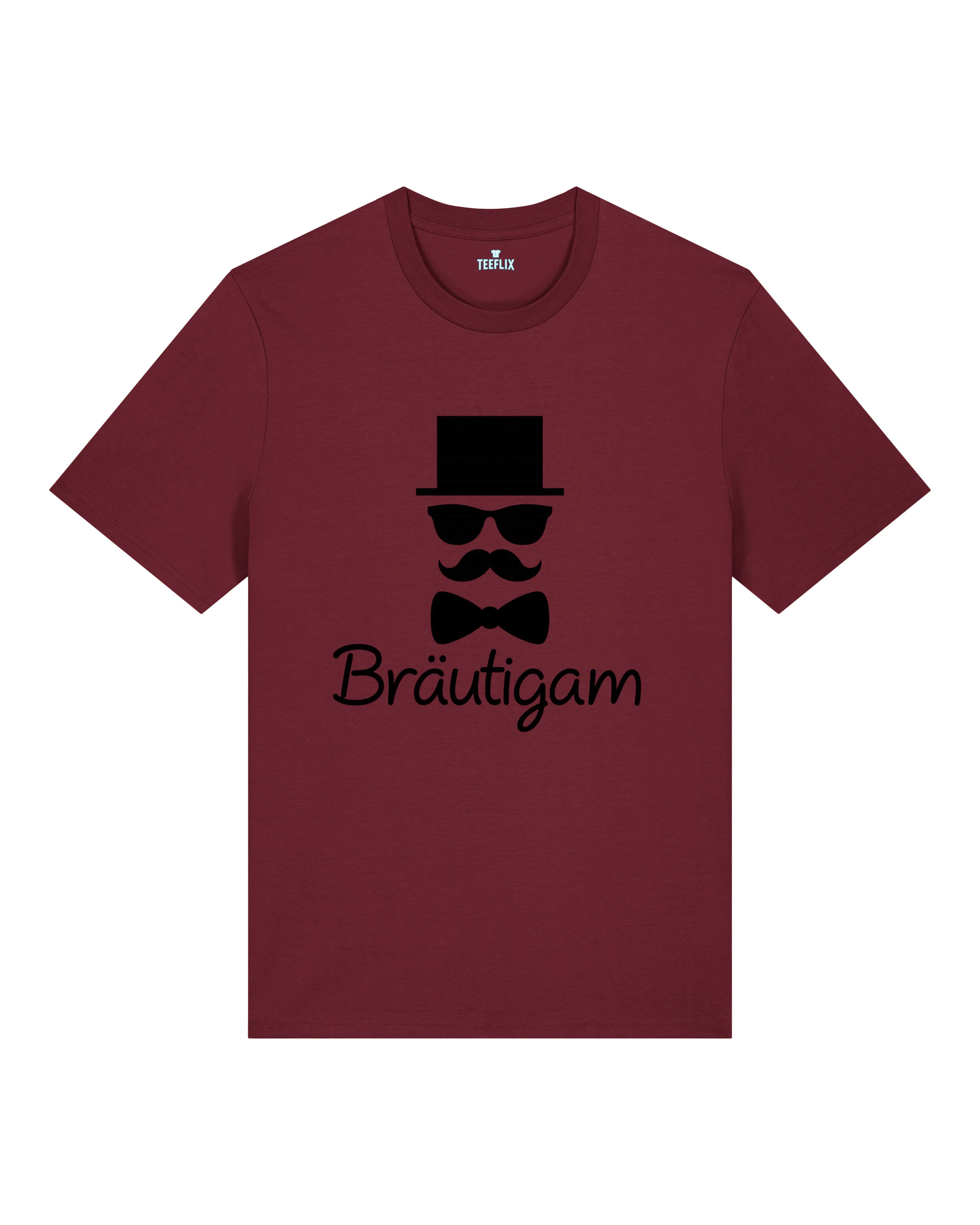 Bräutigam Shirt Bordeaux Normal Fit für JGA Junggesellenabschied – Teeflix