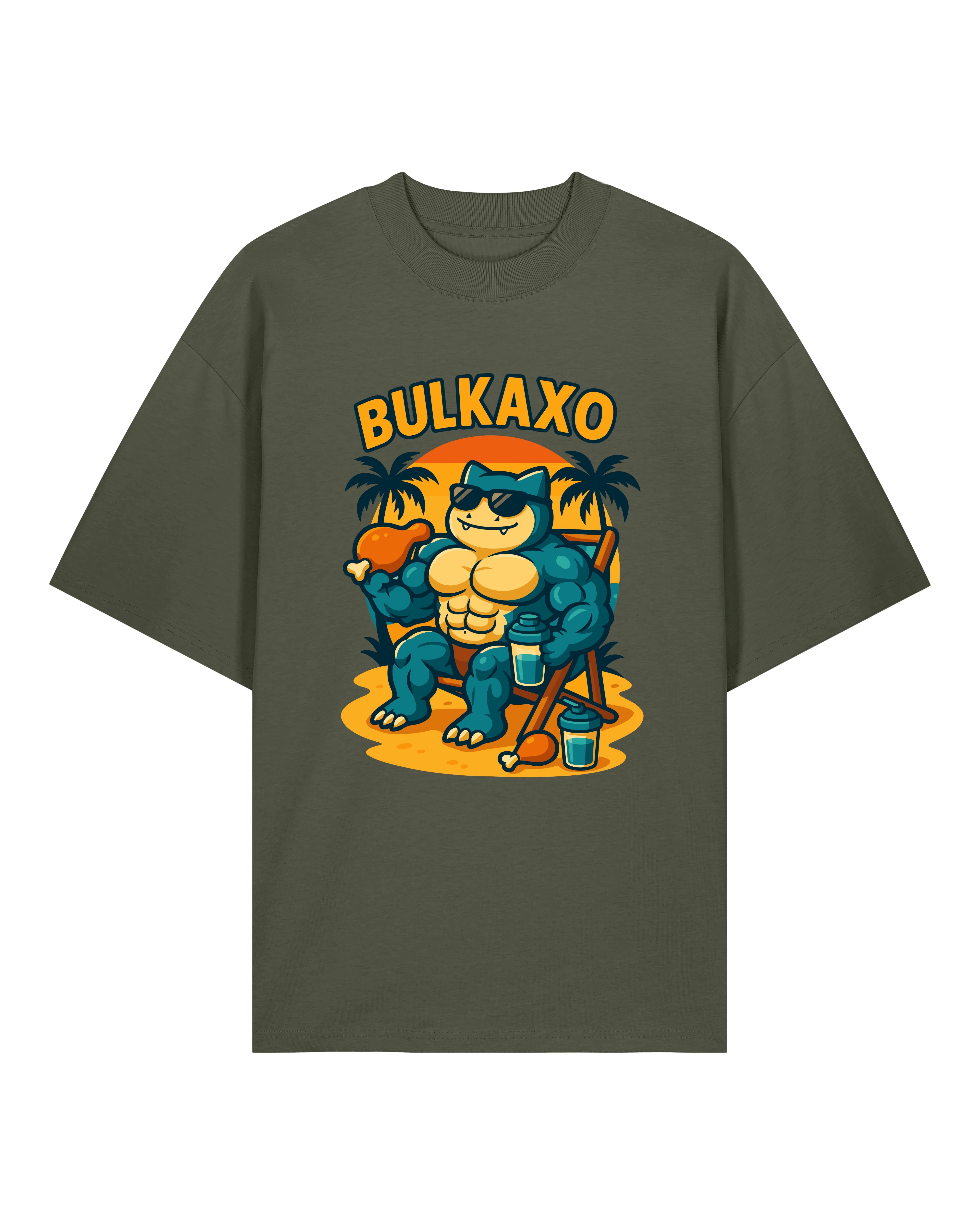 bulkaxo pump cover oversized gym shirt herren bodybuilding fitness t-shirt oliv teeflix