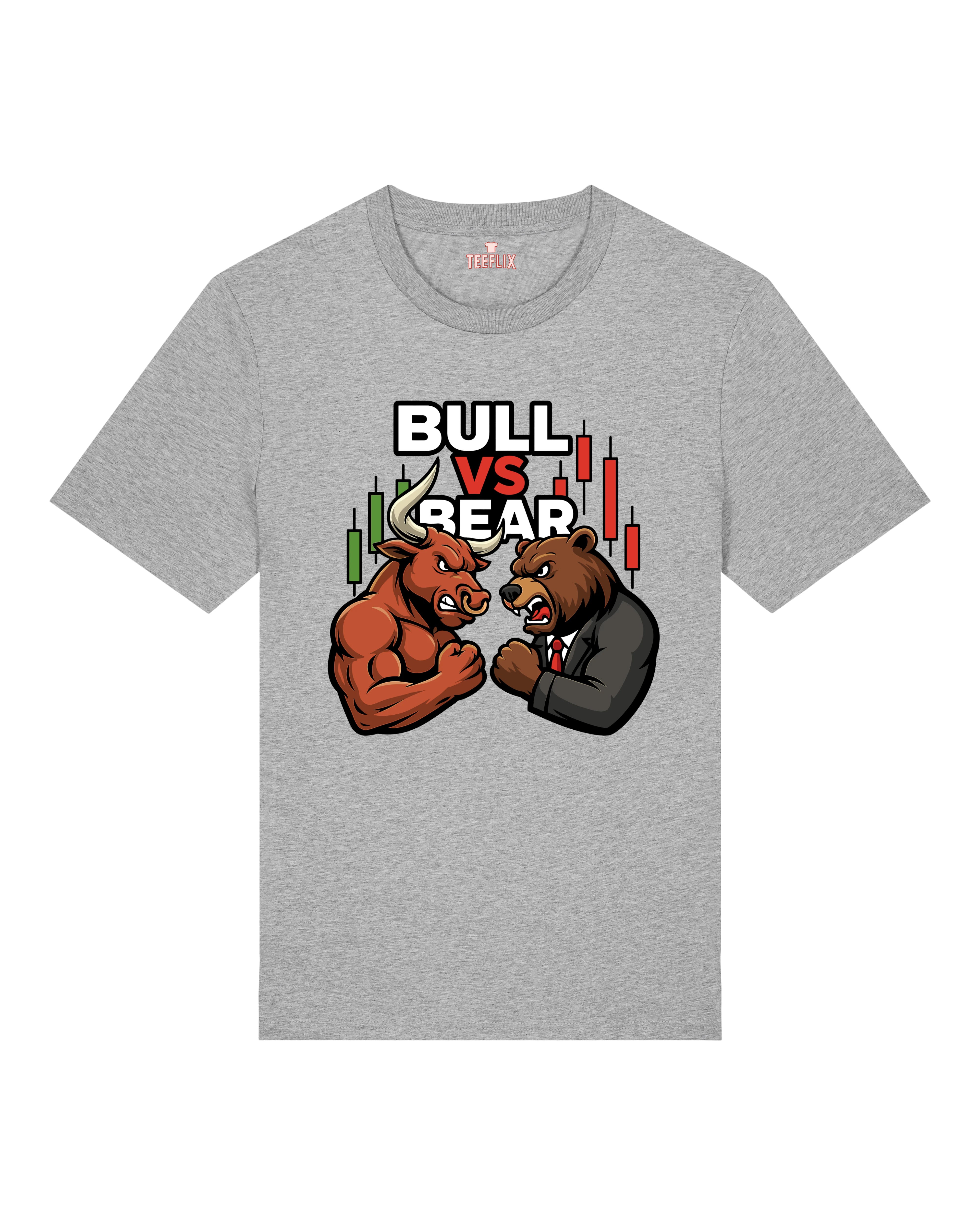 Bull vs Bear Trading Crypto Shirt Grau – Teeflix Bitcoin & Börse Meme Shirt