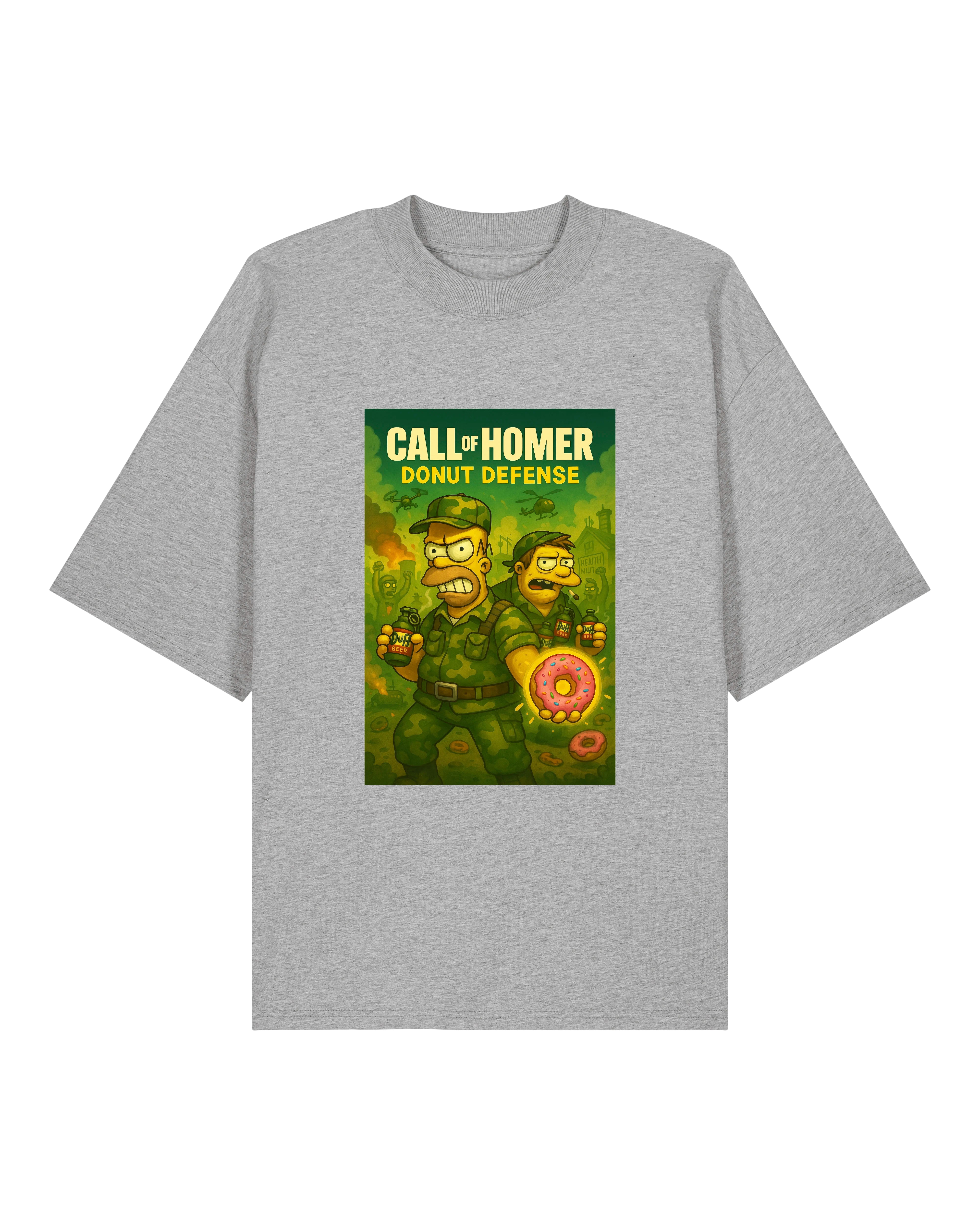 Call of Homer Donut Defense Shirt in Grau
