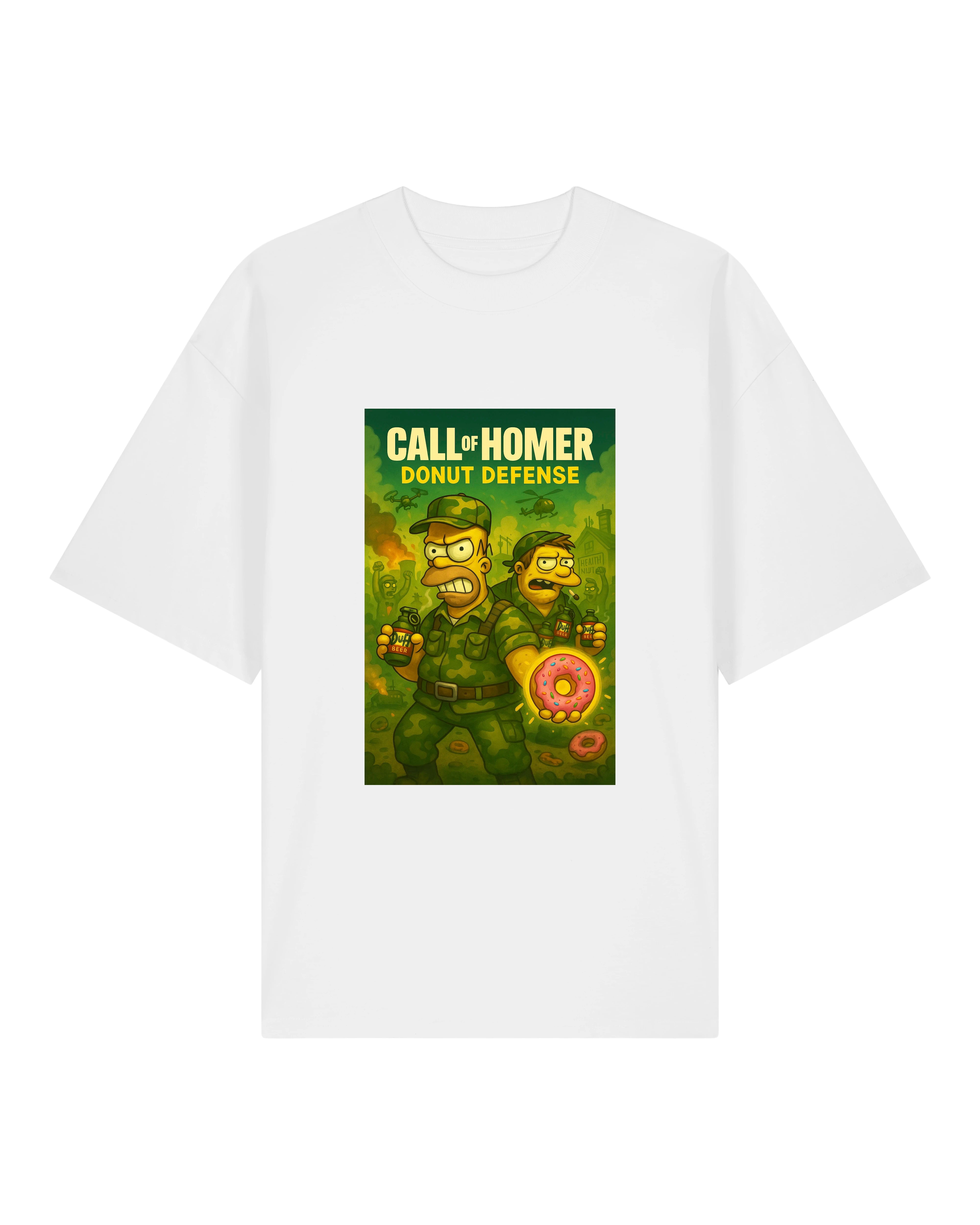 Call of Homer Donut Defense Shirt in Weiß