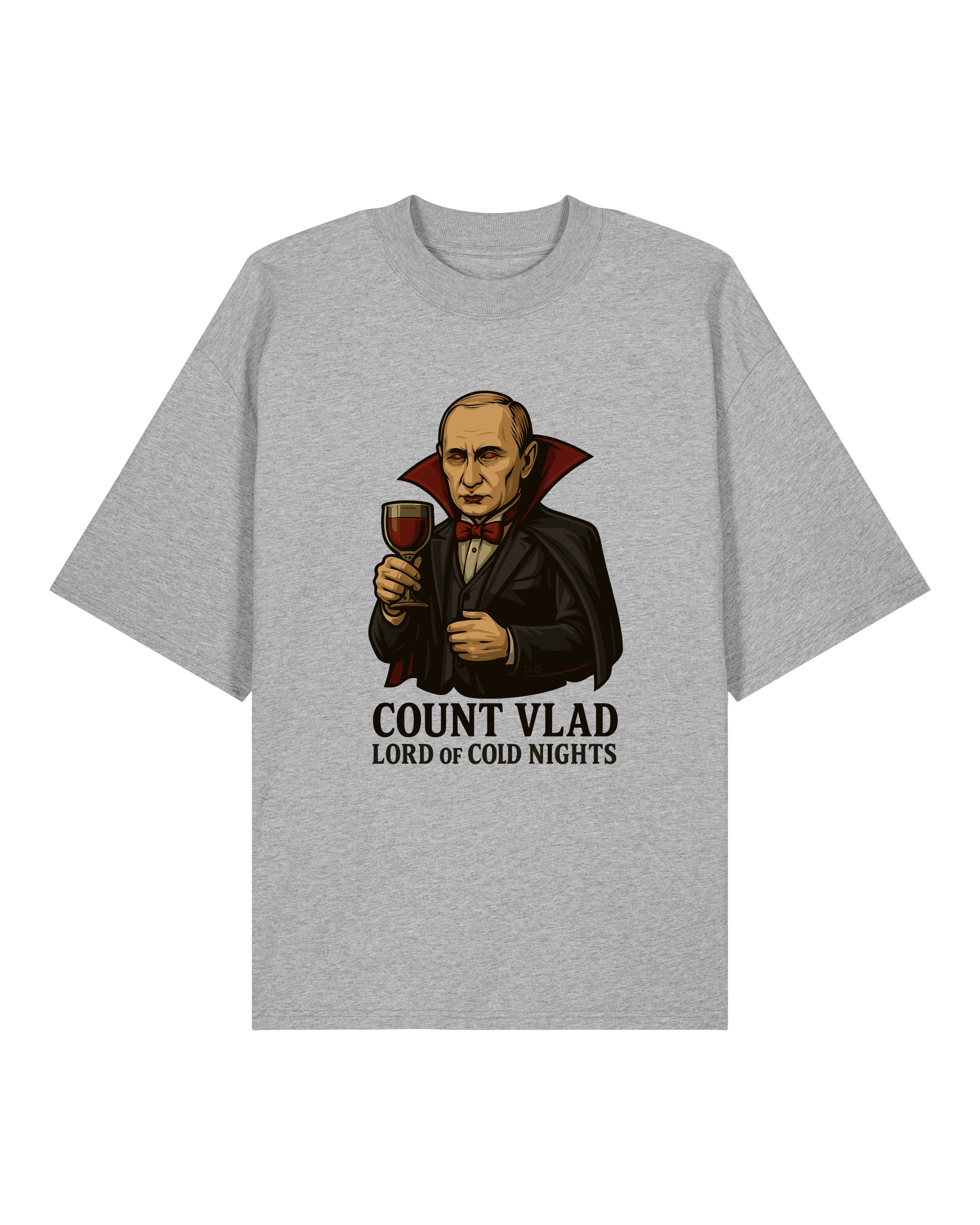 Vampir Fan Shirt zu Halloween – Lustiges Gruselshirt – Grau – Oversized – Teeflix