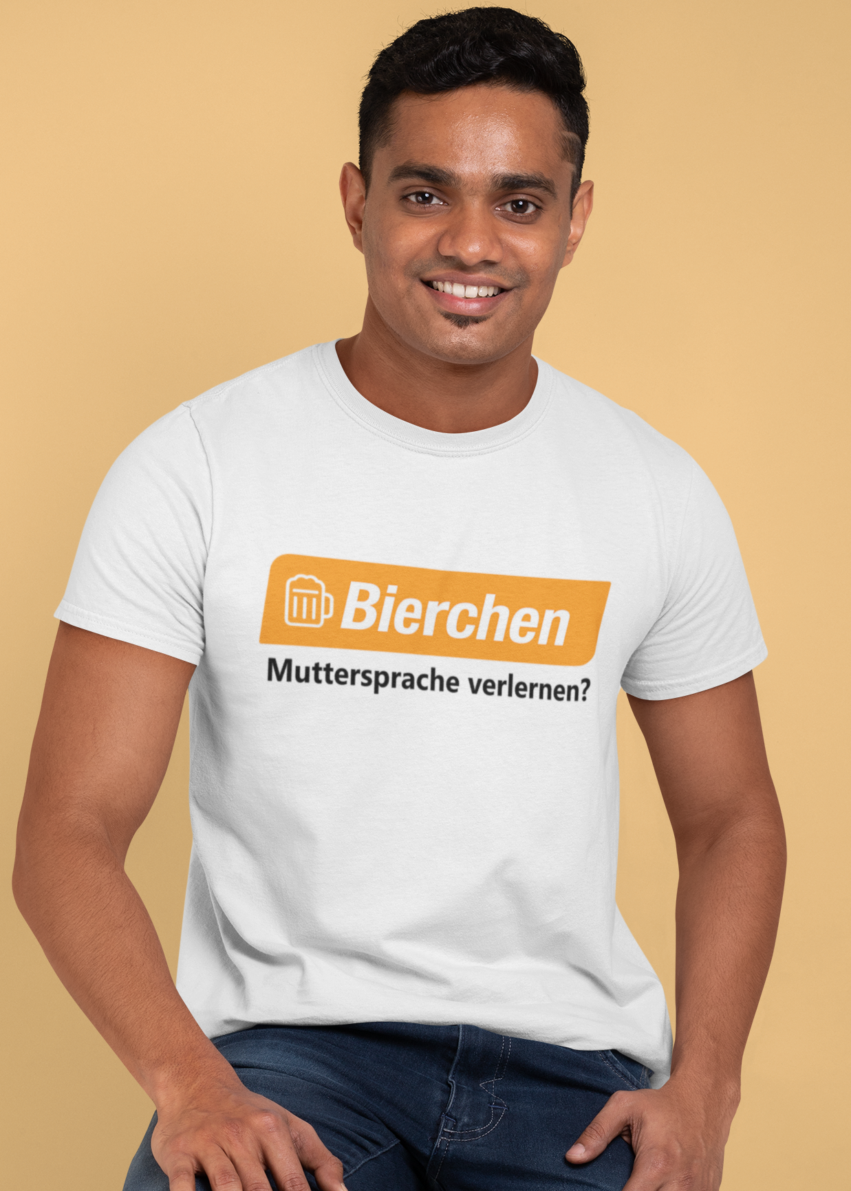 Bierchen Muttersprache Verlernen T-Shirt – Lustiges Sprach- & Bier-Motiv | Teeflix