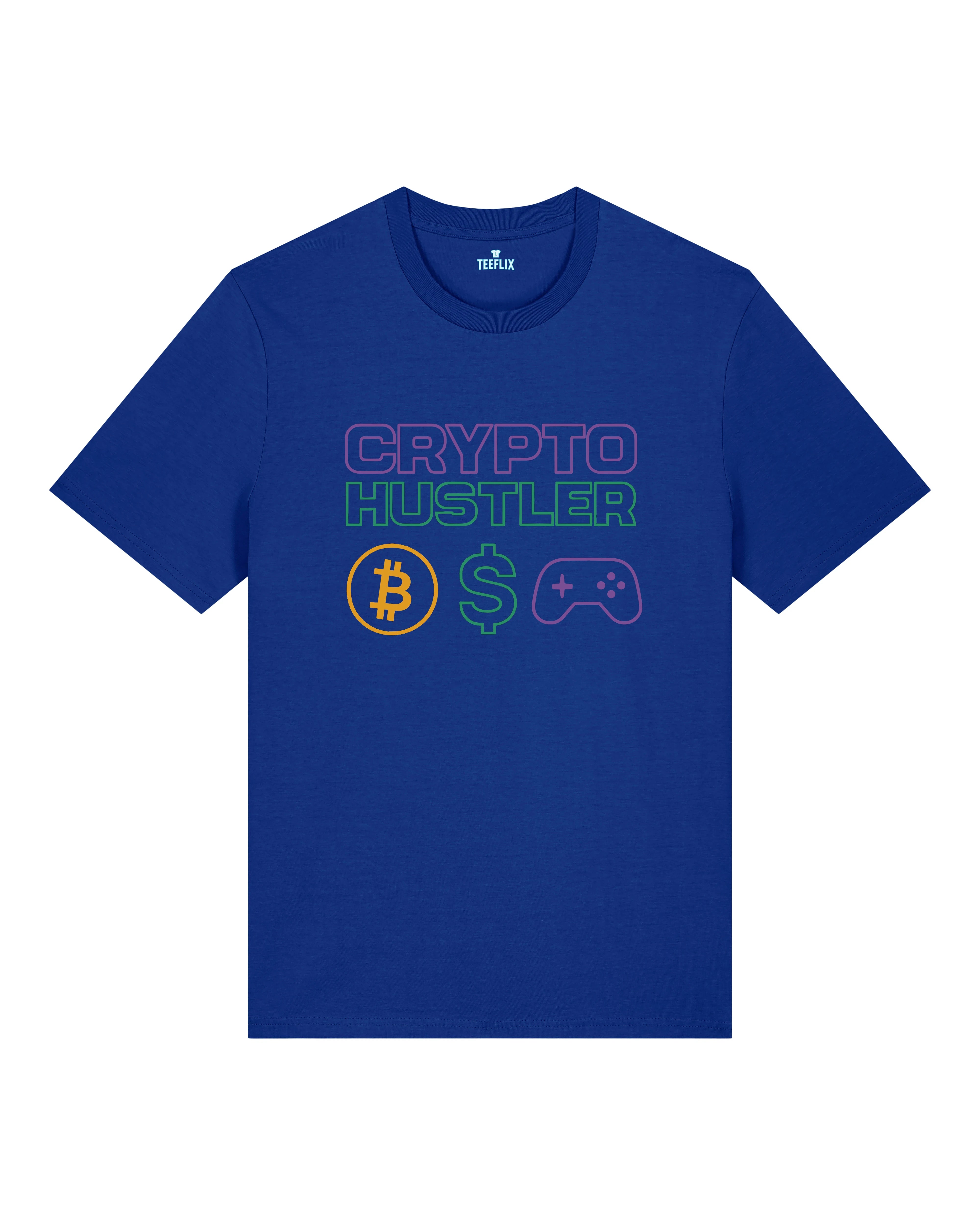 Crypto Hustler Bitcoin Dollar Gaming Crypto Shirt Blau – Teeflix Bitcoin Dollar Trading T-Shirt