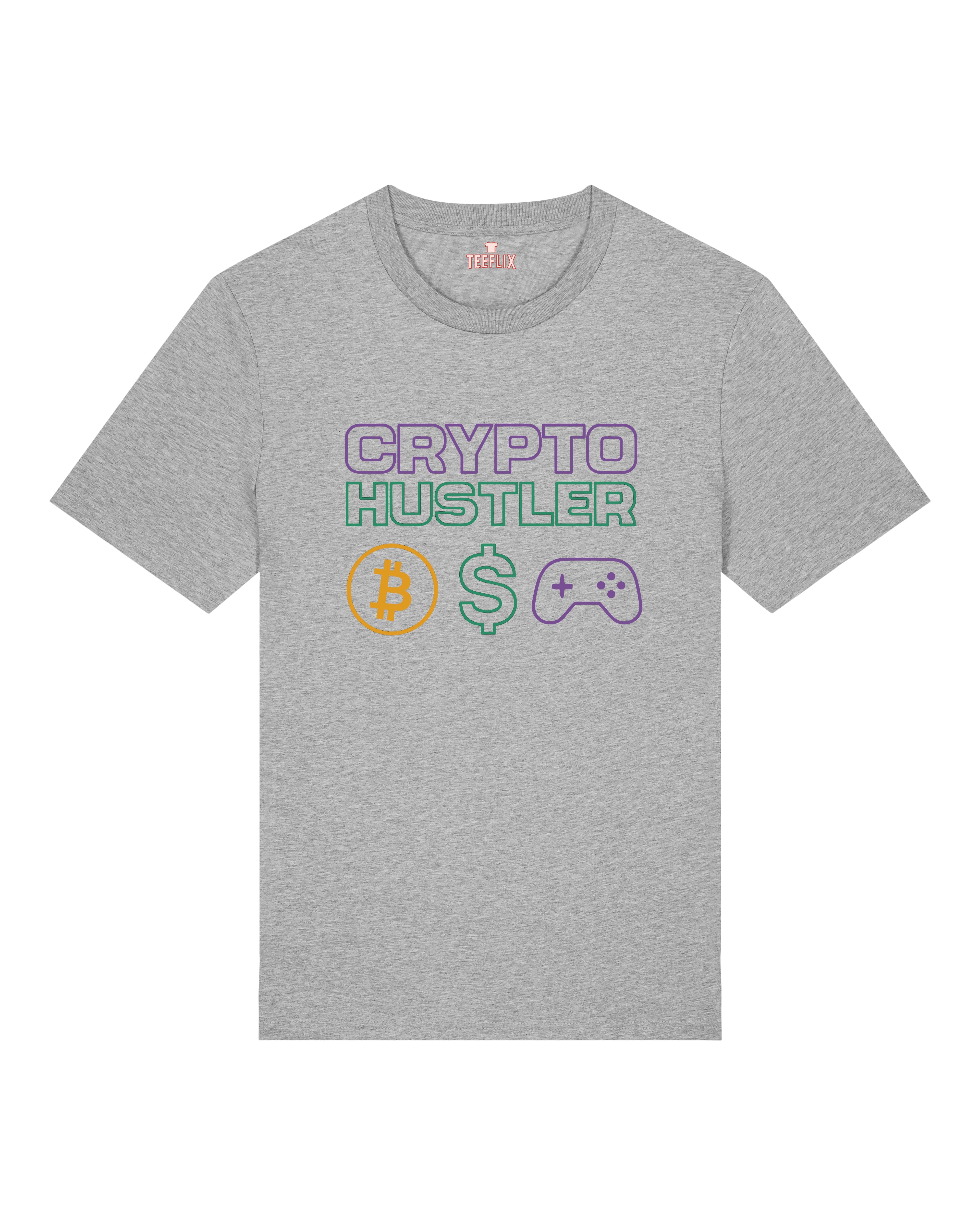 Crypto Hustler Bitcoin Dollar Gaming Crypto Shirt Grau – Teeflix Bitcoin Blockchain Shirt