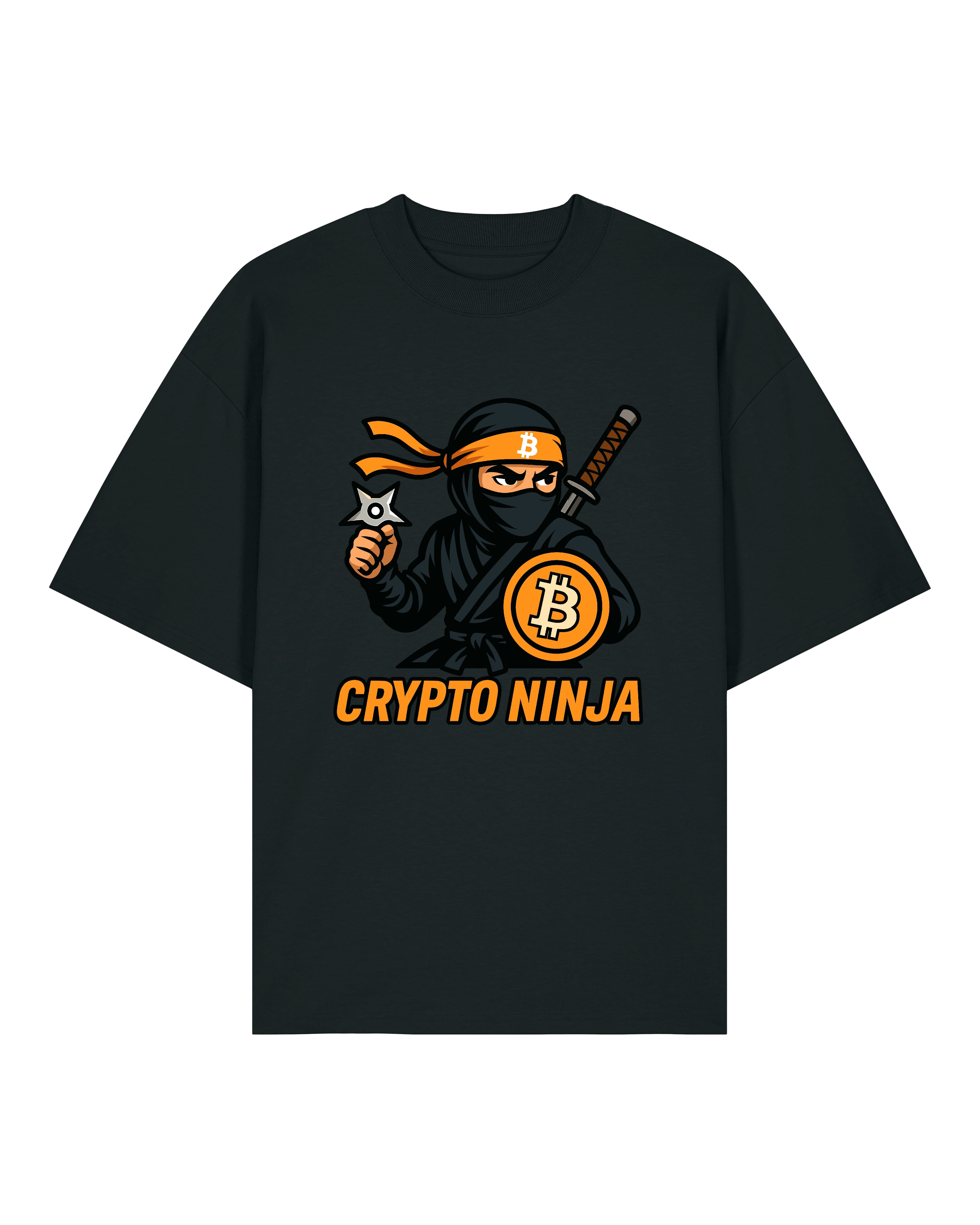 Oversized Crypto Ninja T-Shirt schwarz – Krypto Shirt für BTC Fans