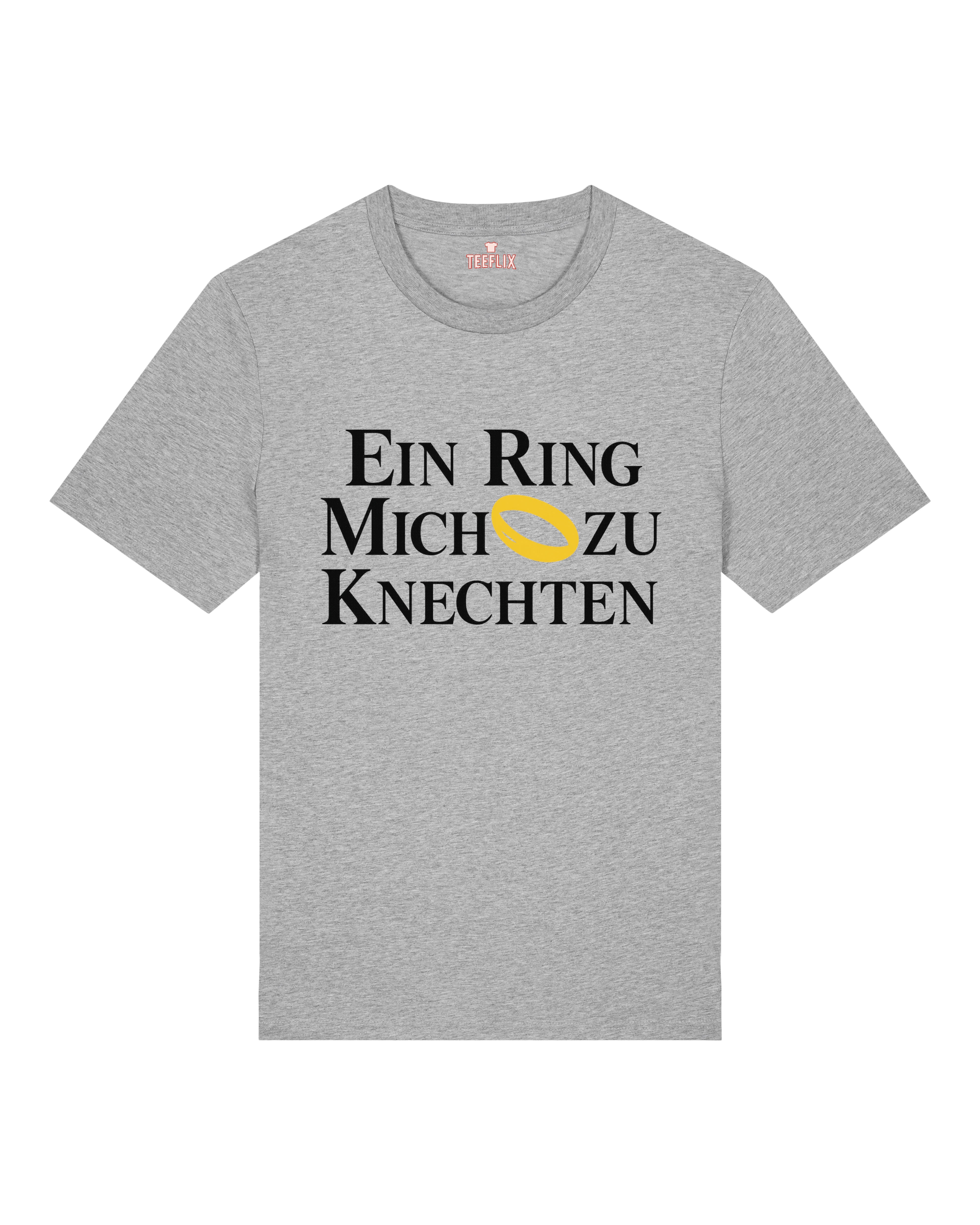 Ein Ring Mich Zu Knechten Shirt Grau – Lustiges JGA T-Shirt Bio-Baumwolle Unisex Teeflix