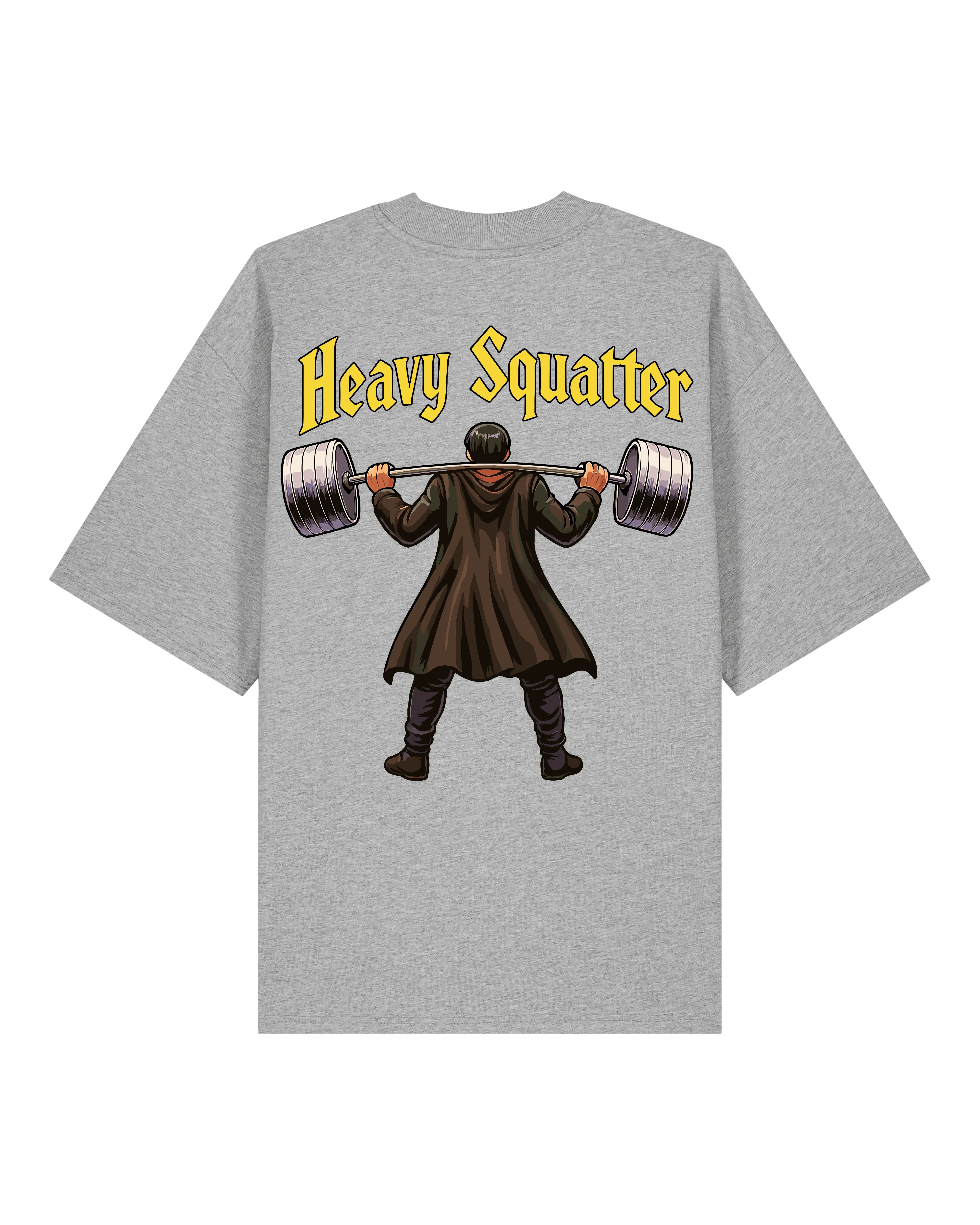 Heavy Squatter Oversized Gym Shirt Grau | Teeflix Lustiges Fitness Pump Cover Shirt