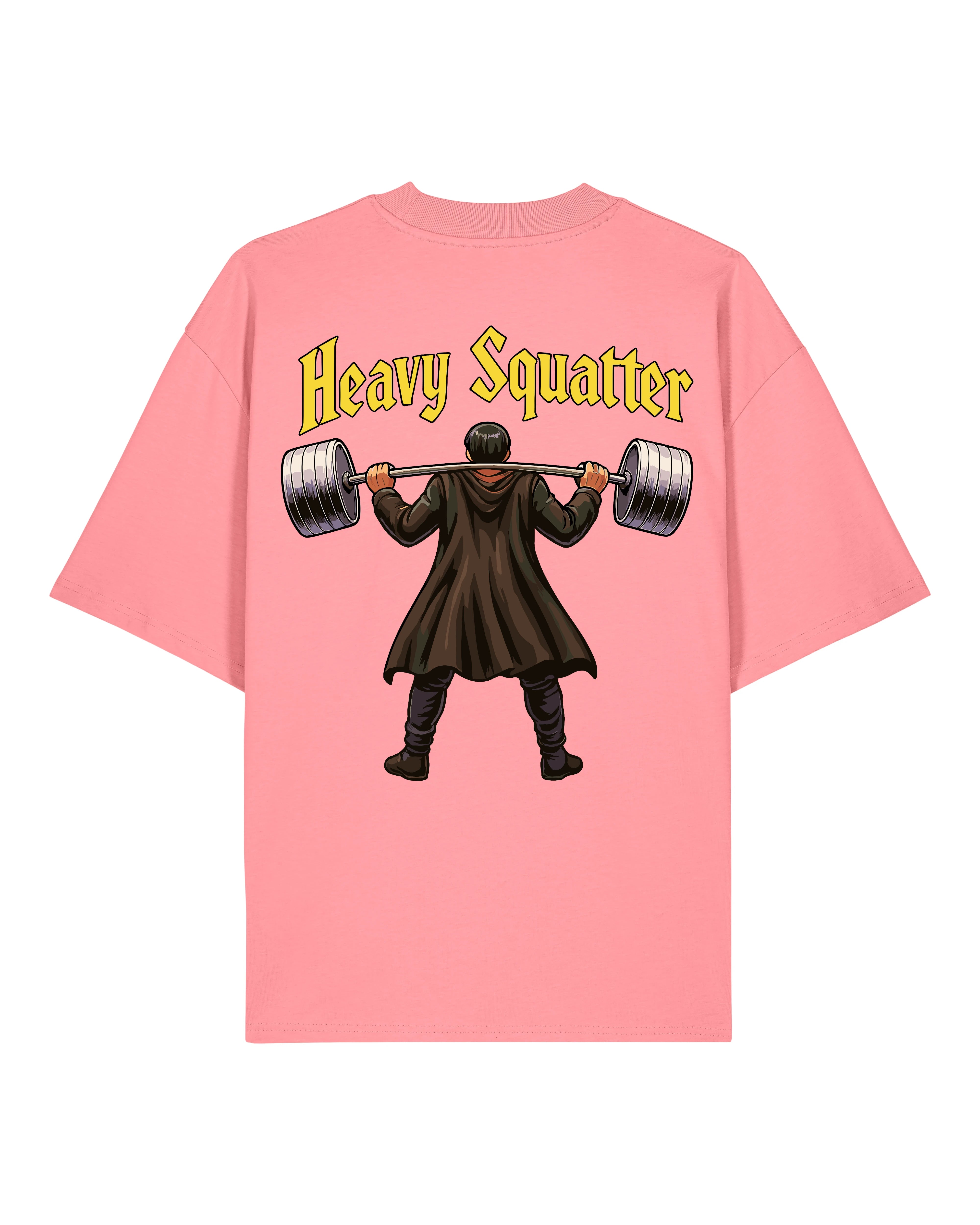 Heavy Squatter Oversized Gym Shirt Rosa Pink | Teeflix Lustiges Oversized Fitness Shirt