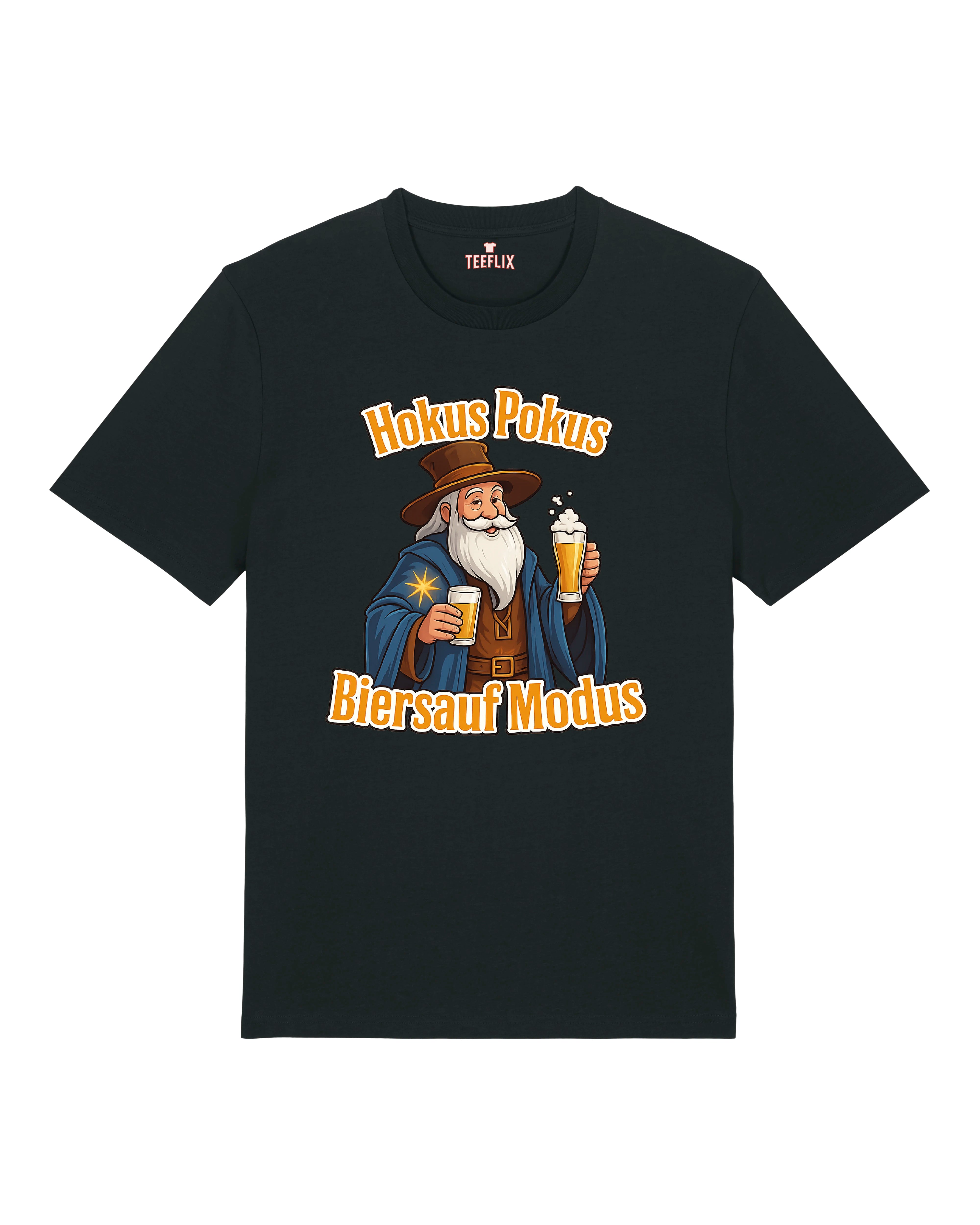 Produktbild eines farbigen T-Shirts mit einem humorvollen Cartoon-Motiv im Zentrum. Das Design ist auffällig, farbintensiv und auf das Thema Feiern, Bier oder Sommer bezogen. Ideal für Partys, Festivals oder als Geschenkidee. Auf dem Bild ist stets das Shirt frontal abgebildet und glatt ausgelegt, um den Print optimal zu präsentieren.