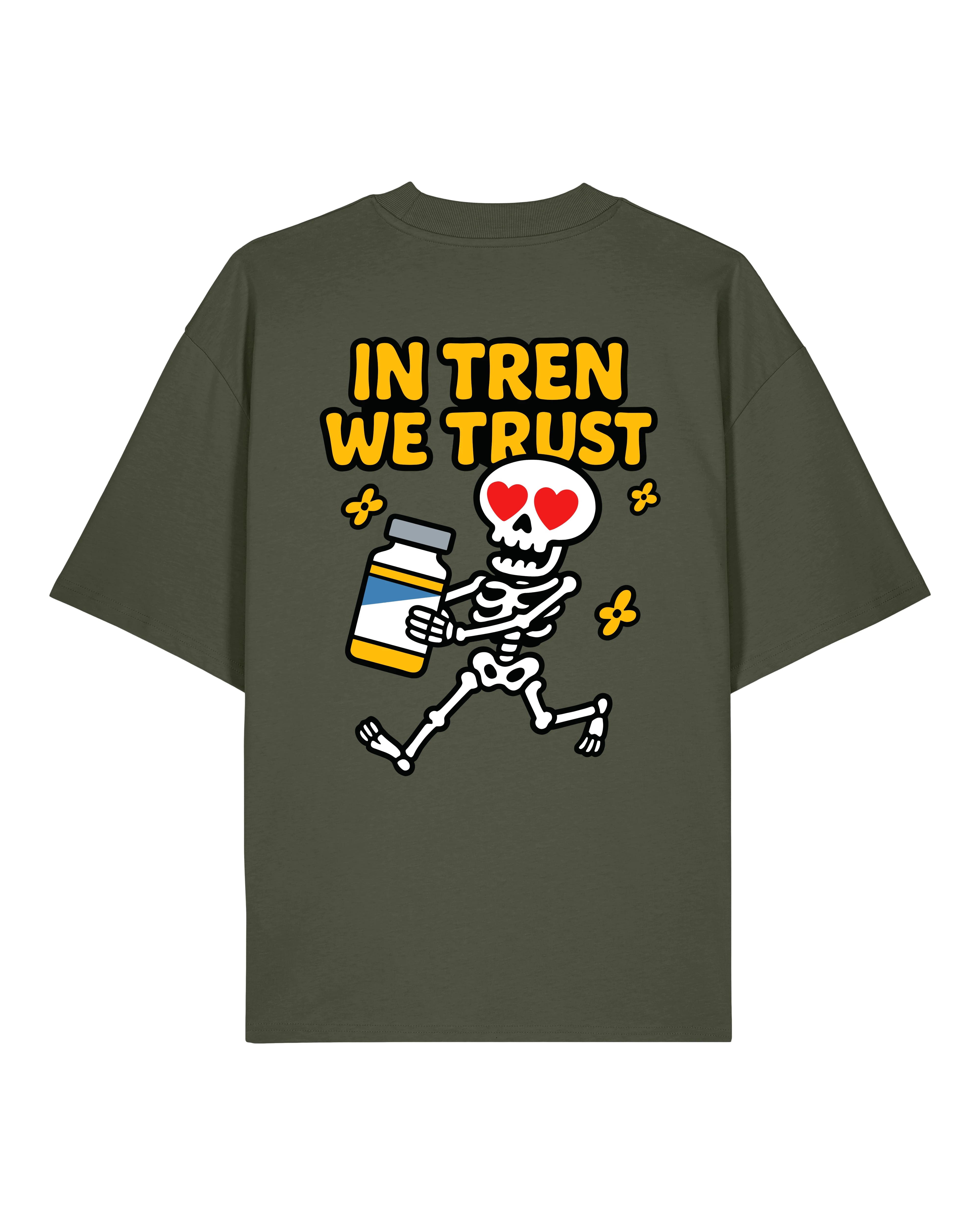 Oversized Gym Shirt In Tren We Trust Oliv Pump Cover Teeflix Bio Baumwolle
