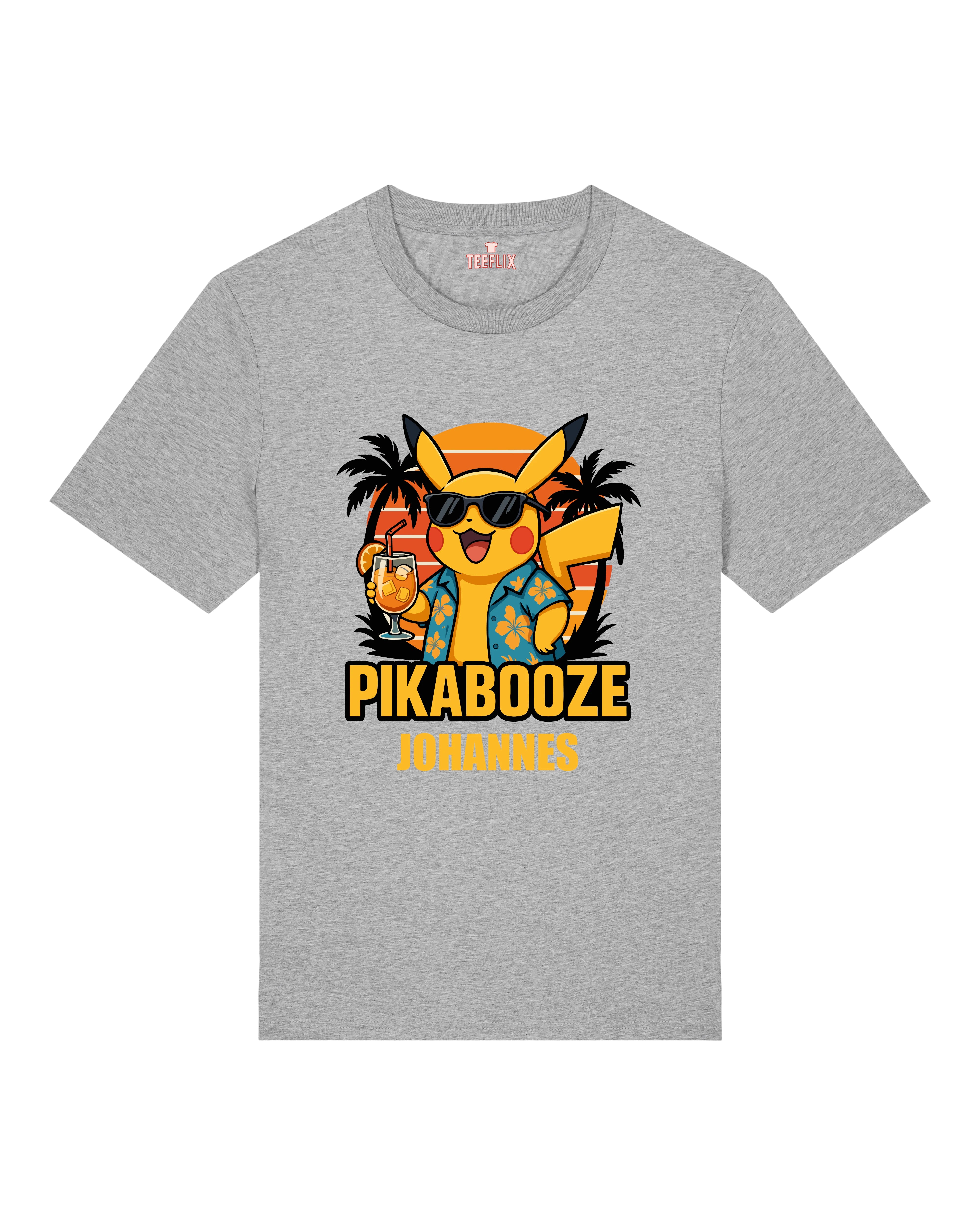 Witziges JGA Shirt Pikabooze Grau – personalisiertes T-Shirt für JGA