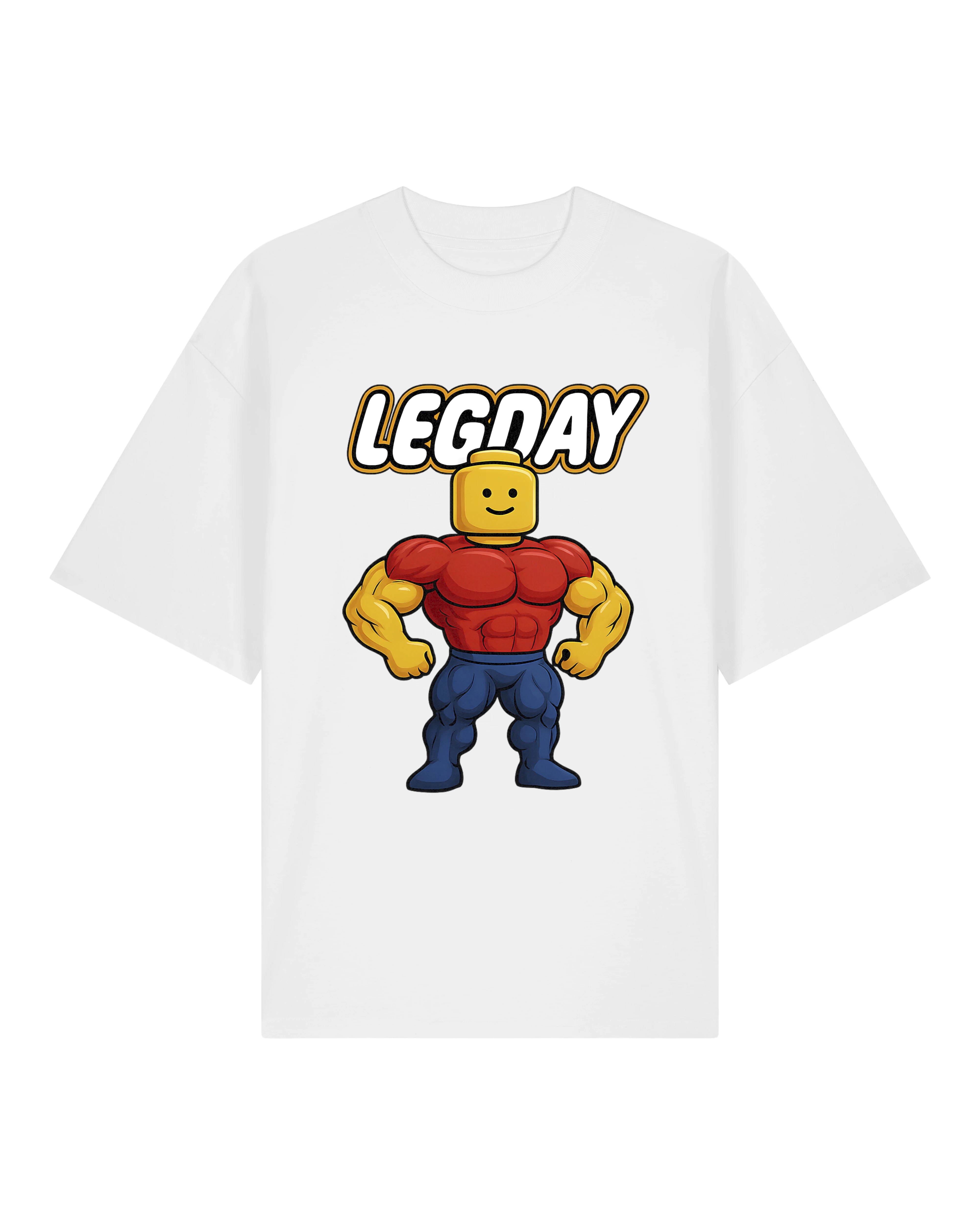 Oversized Legday Pump Cover Shirt in Weiß – lustiges Gymshirt – Teeflix