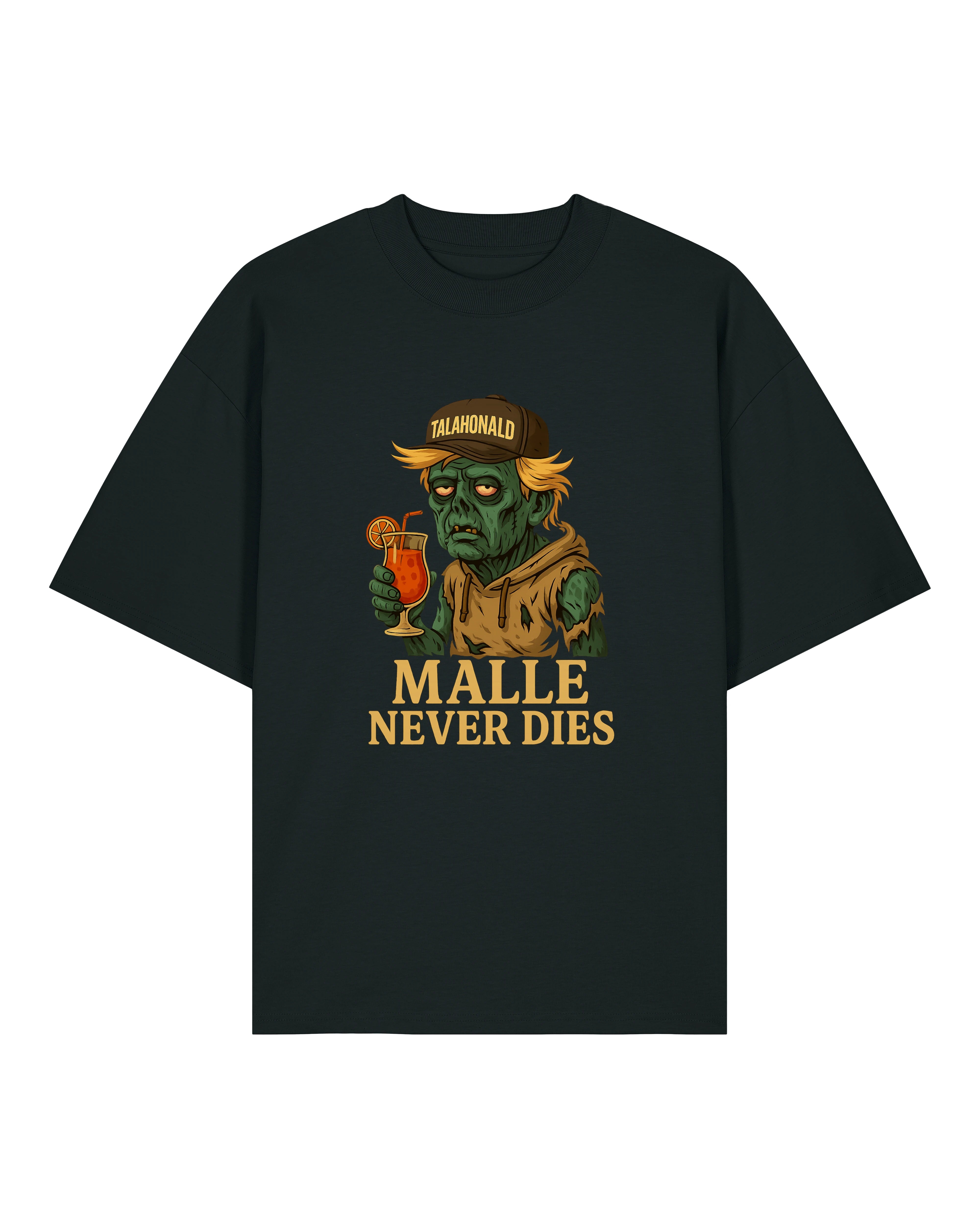 Malle Zombie Shirt – Oversized Schwarz – Party T-Shirt – Teeflix
