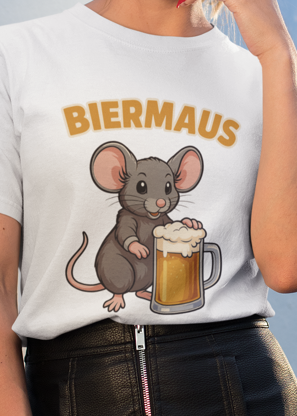 Biermaus T-Shirt – Lustiges Bier-Shirt mit Maus-Motiv | Teeflix
