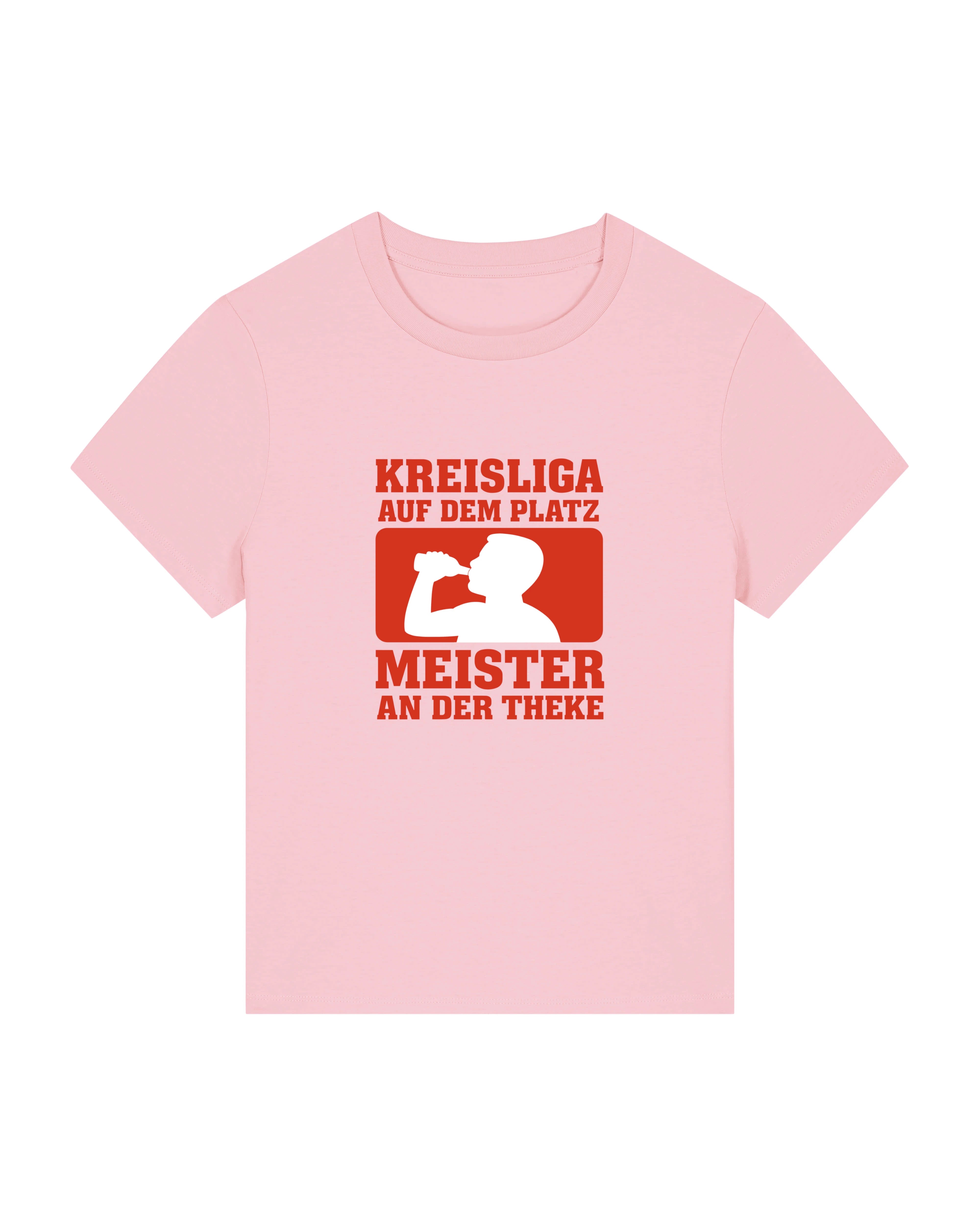 Kreisliga Damen Shirt – Lustiges Fußball Spruchshirt Meister an der Theke | Teeflix