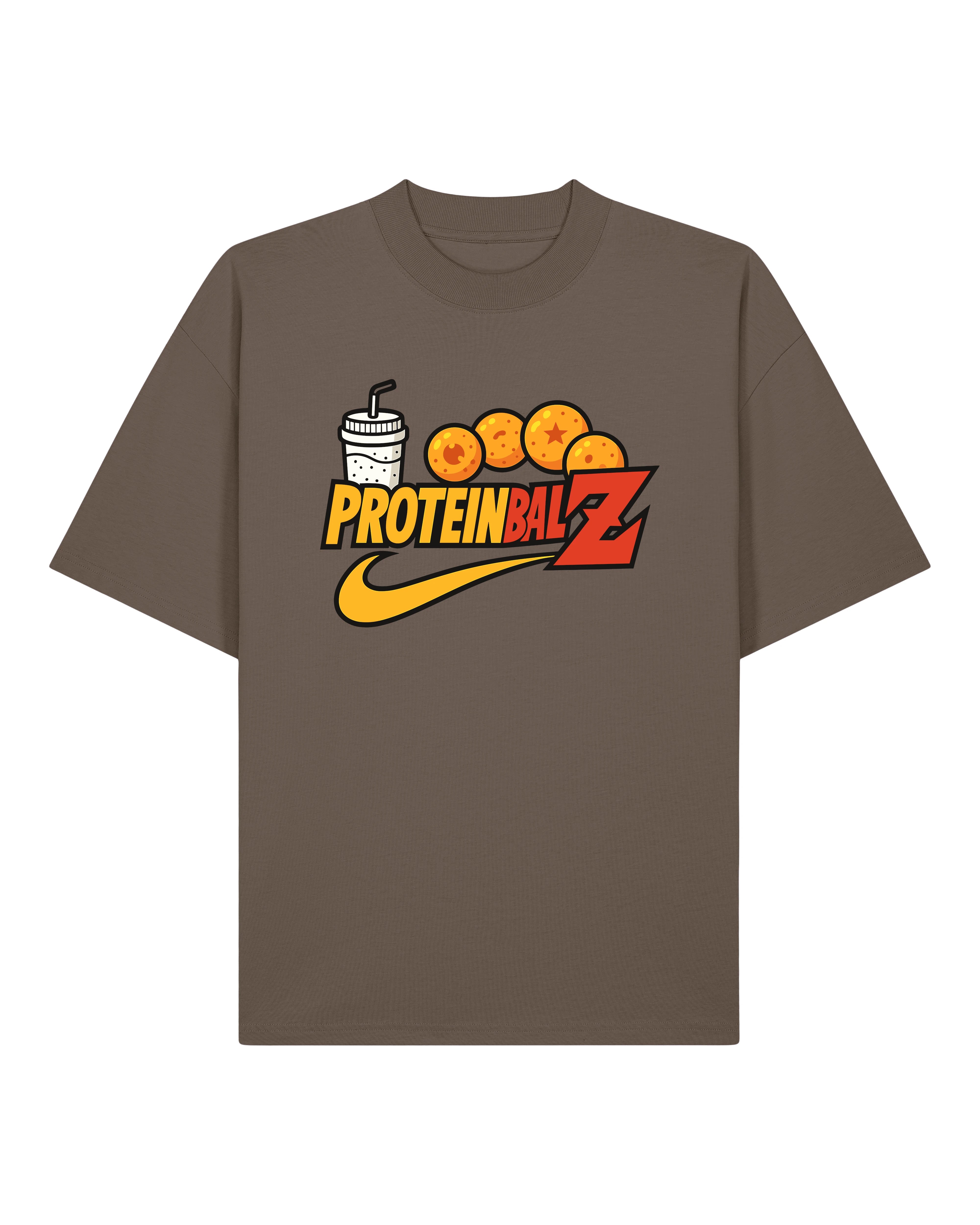 ProteinbalZ Gym Shirt Braun Oversized Pump Cover Teeflix