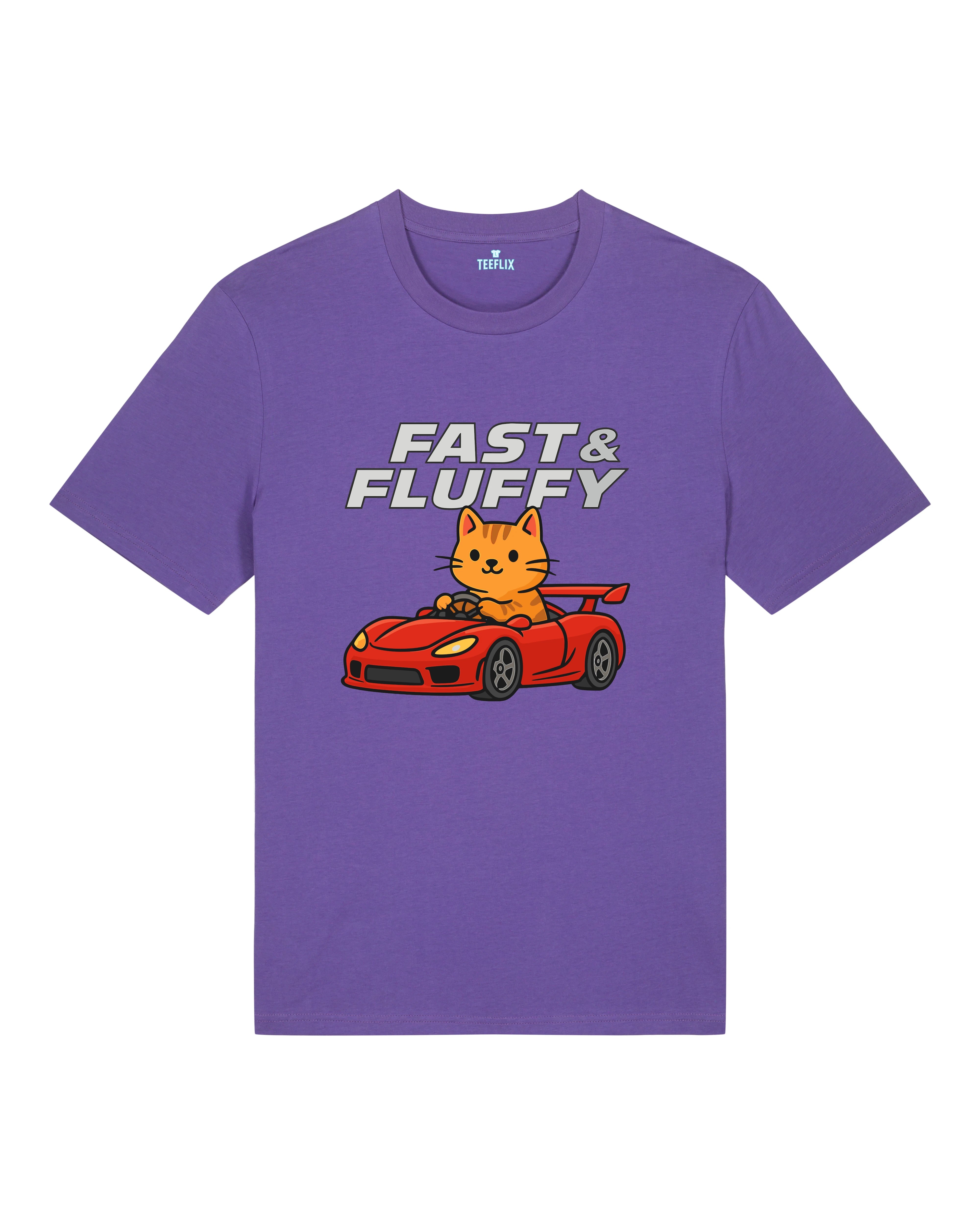 Fast & Fluffy Lustiges Katzen Auto T-Shirt Spruch | Teeflix