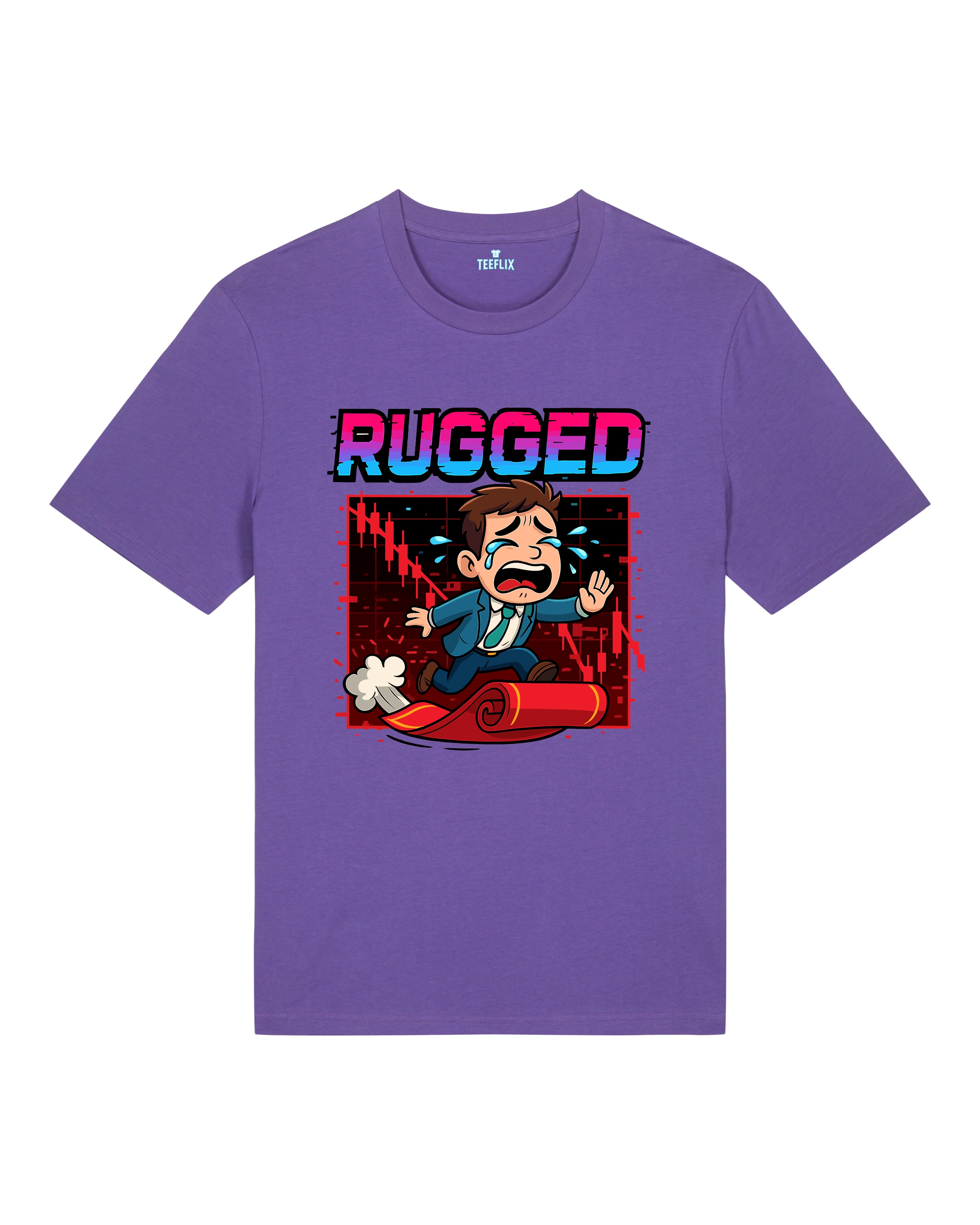 Rugged Crypto Meme Shirt Lila – Krypto Rug Pull Shirt von Teeflix