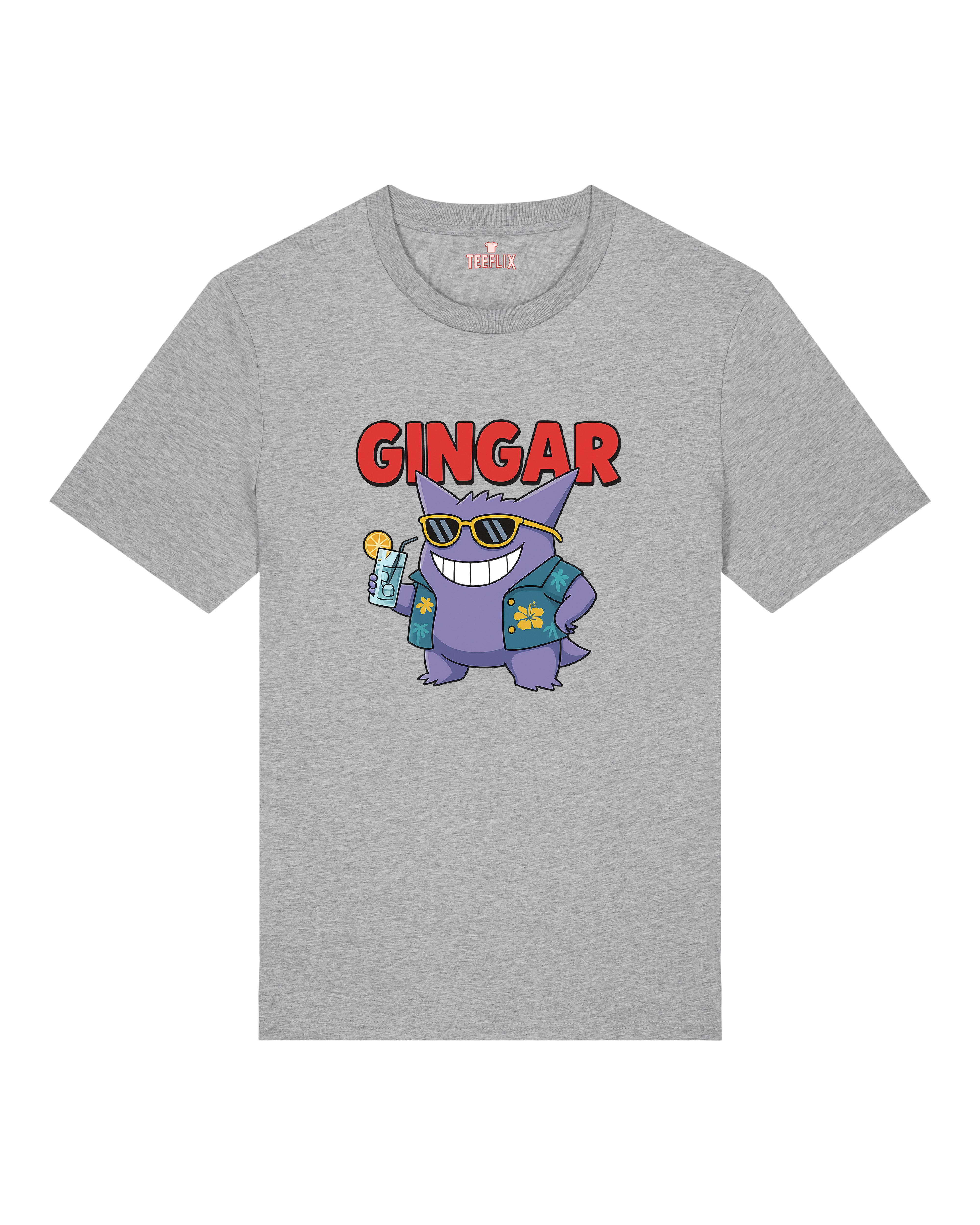 Graues T-Shirt mit witzigem GINGAR-Motiv – perfekt für Partys und Gin-Fans