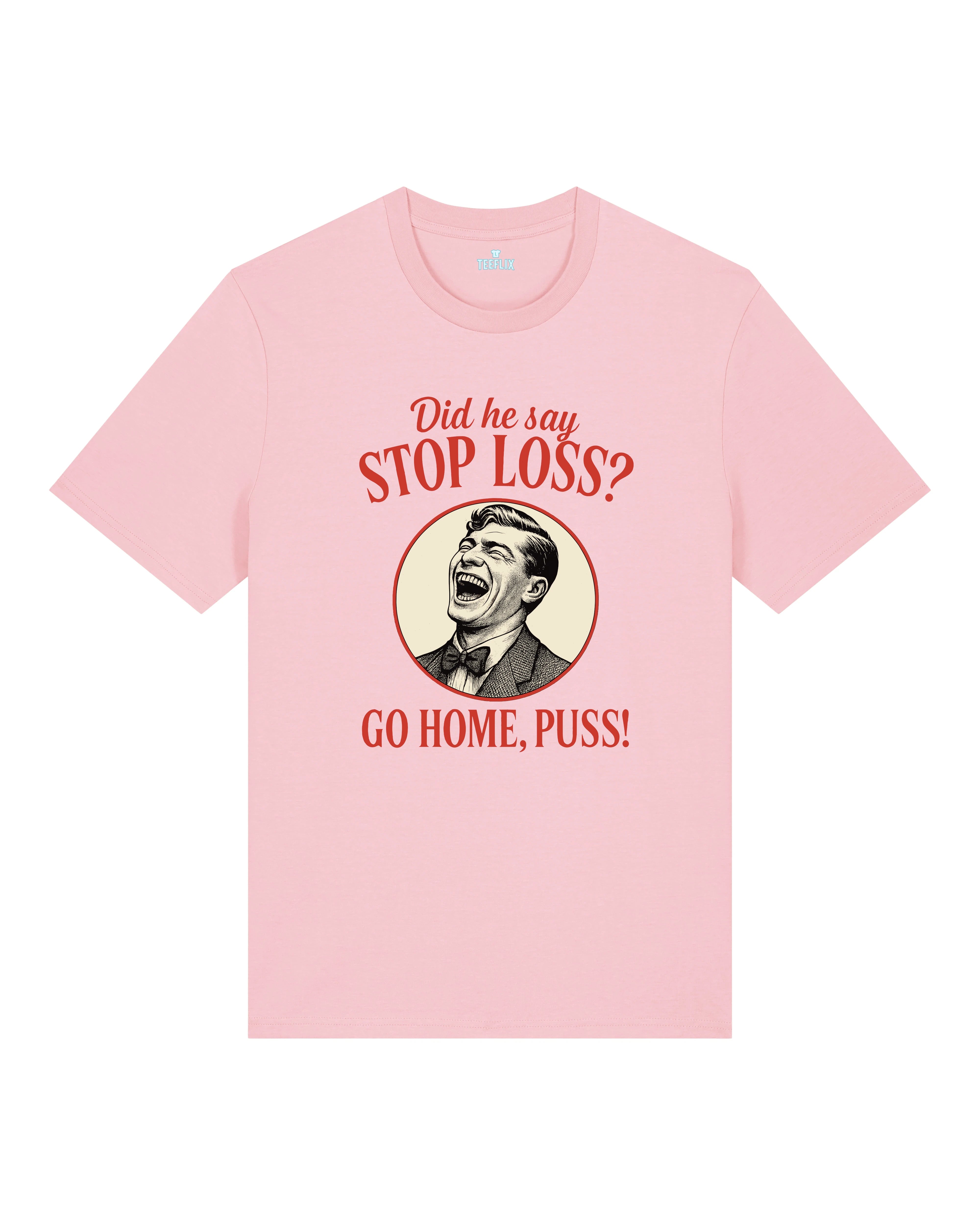 Stop Loss Meme Trading Shirt Rosa – Lustiges Crypto Meme T-Shirt von Teeflix