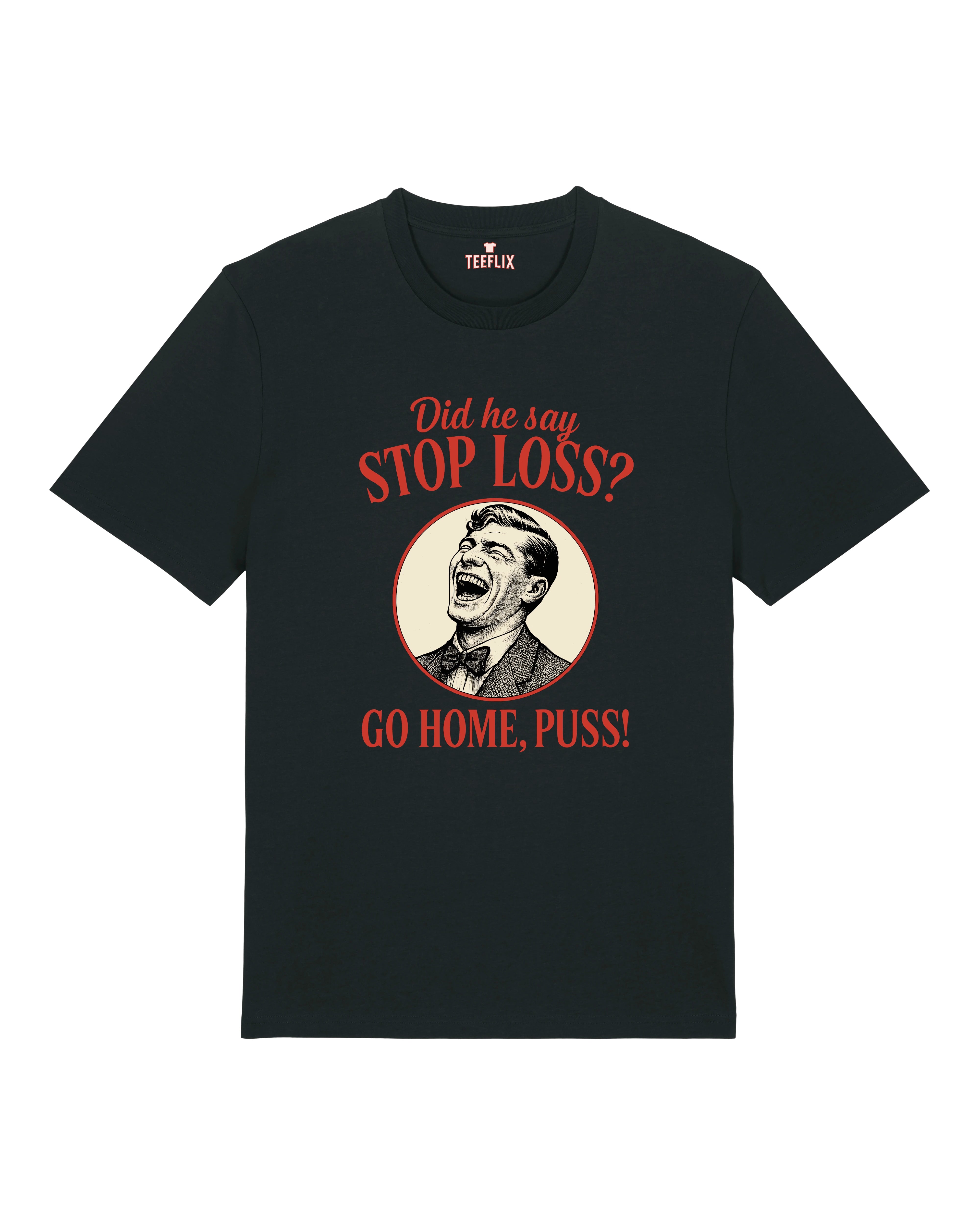 Stop Loss Meme Trading Shirt Schwarz – Trading Retro Crypto Shirt von Teeflix