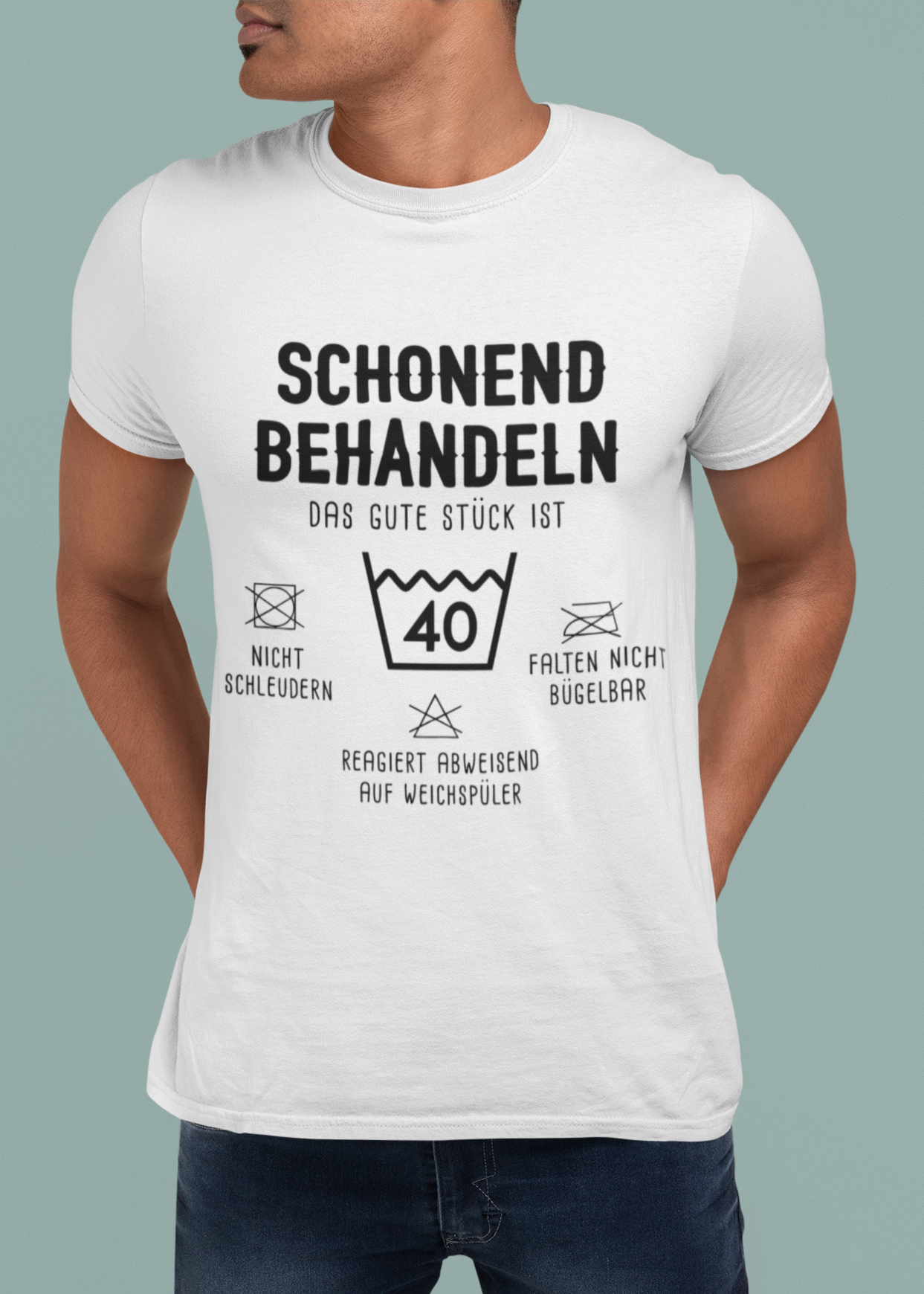 Schonend behandeln“ T-Shirt – Personalisierbar mit Alter | Teeflix