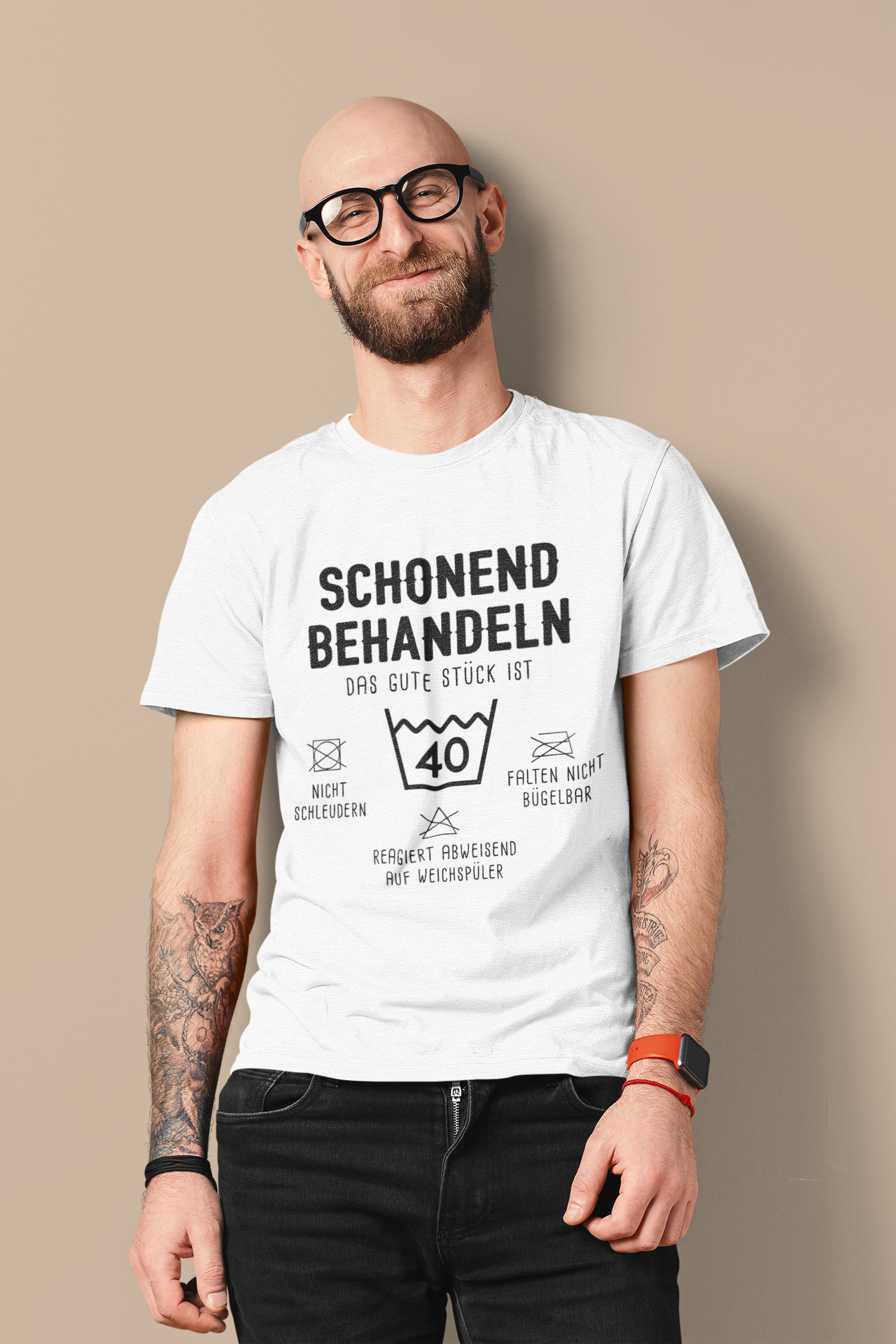 Schonend behandeln“ T-Shirt – Personalisierbar mit Alter | Teeflix