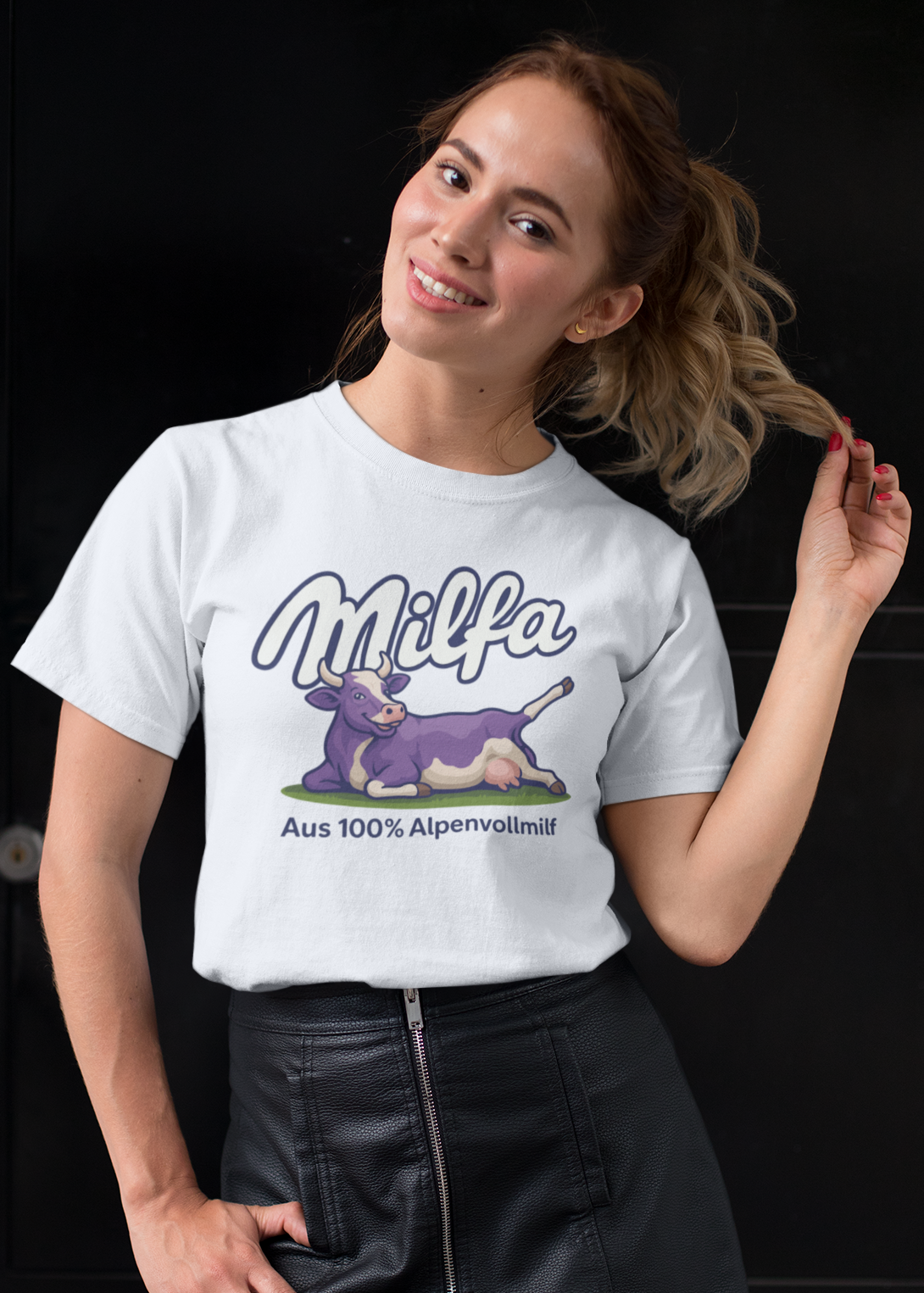 Milfa T-Shirt – Aus 100 % Alpenvollmilf - Lustiges Parodie-Shirt | Teeflix