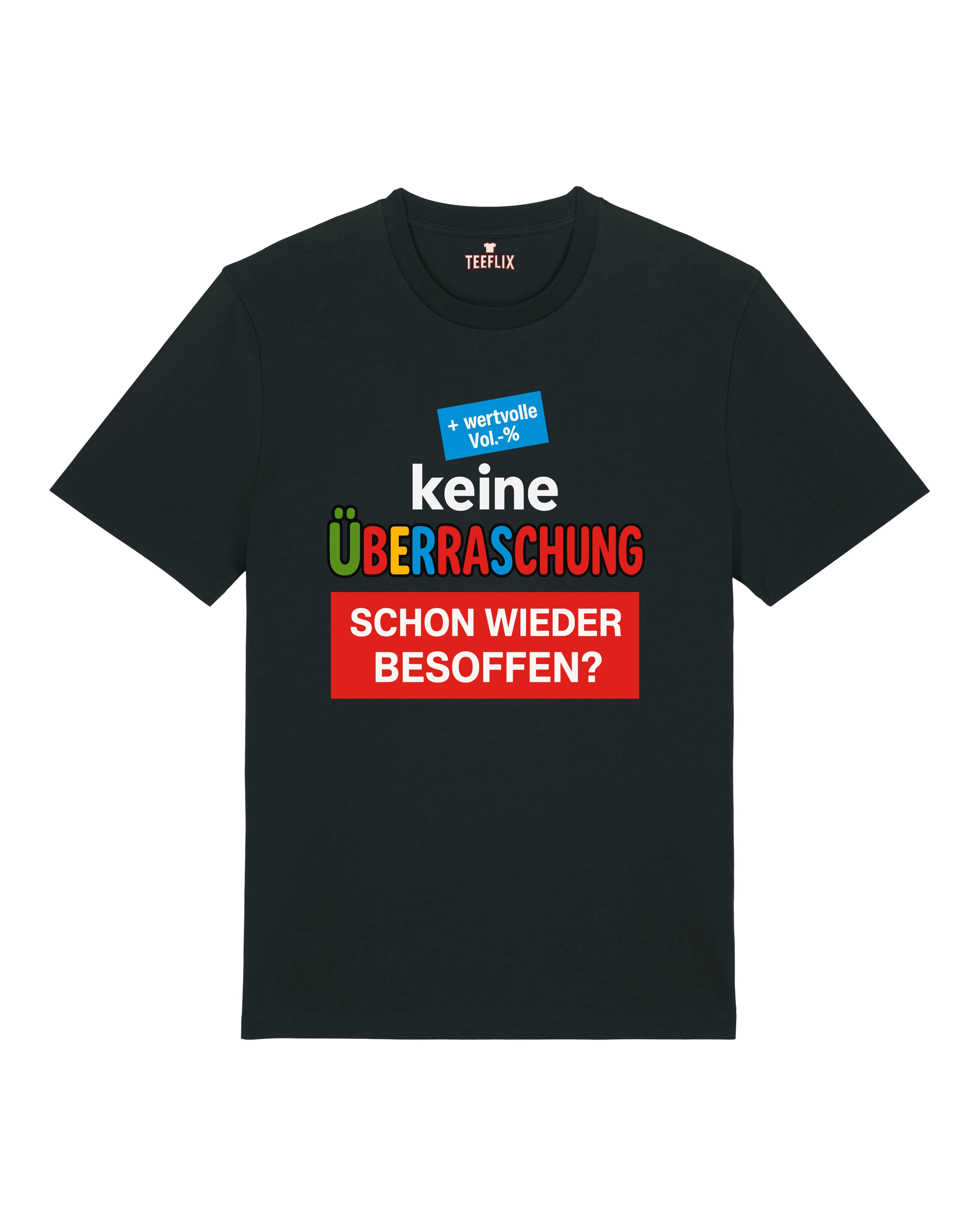 Schwarzes Shirt mit ironischem Spruch, Normal Fit, ideal für Partys, Teeflix