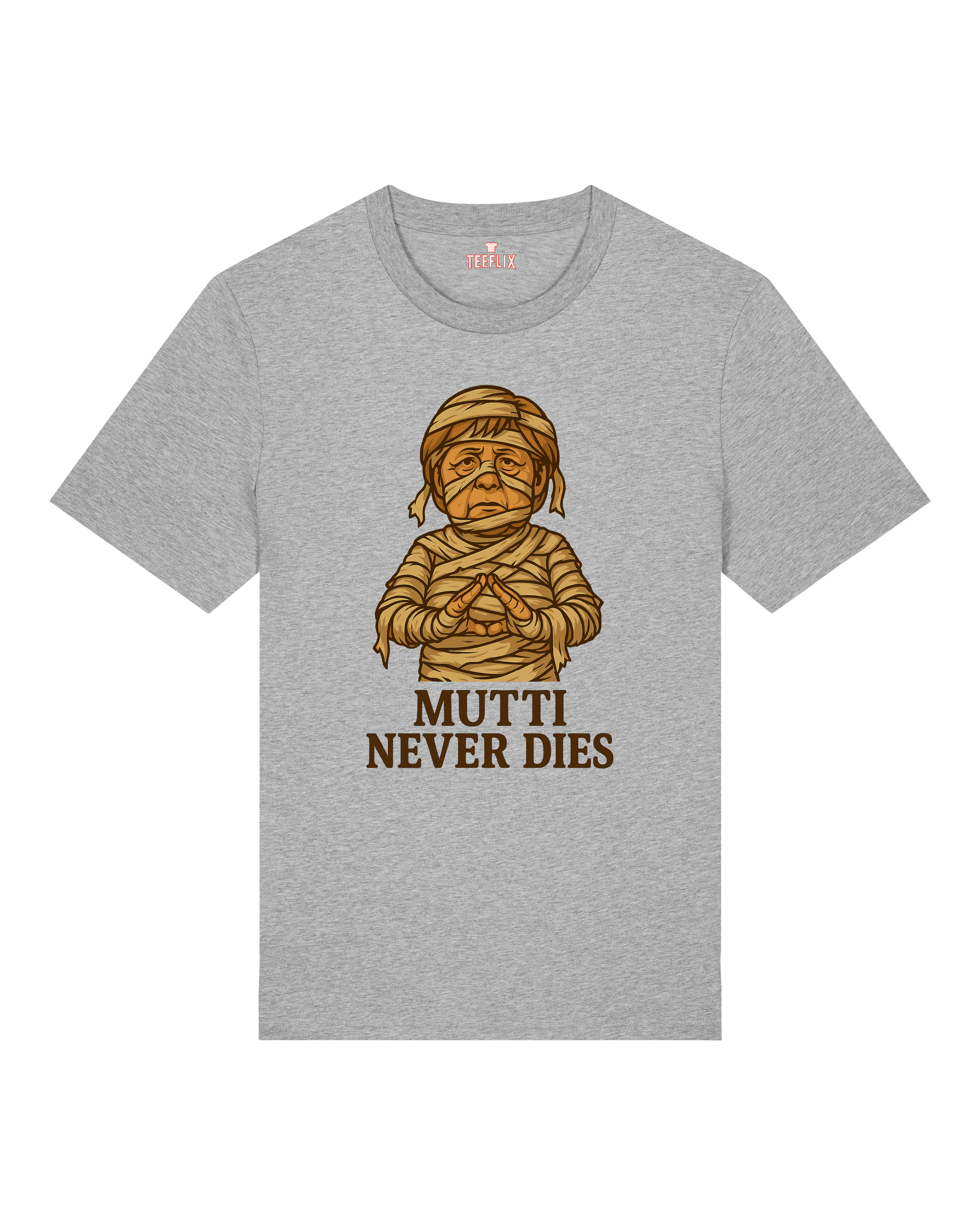 Graues Halloween Shirt Mutti Never Dies – Unisex Schnitt – Teeflix