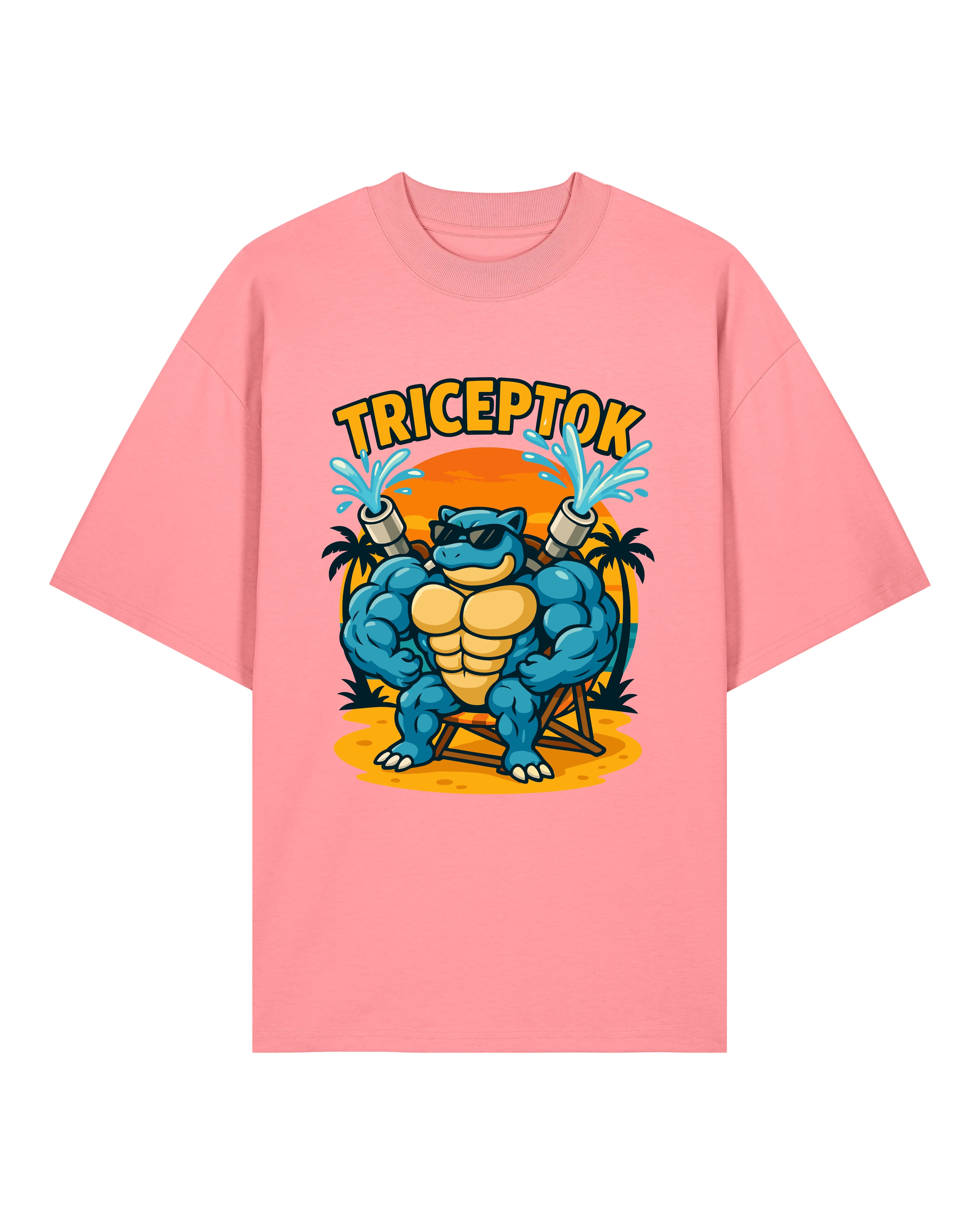 TRICEPTOK Oversized Pump Cover Gym Shirt Rosa – Fun Gym Shirt für Training von Teeflix