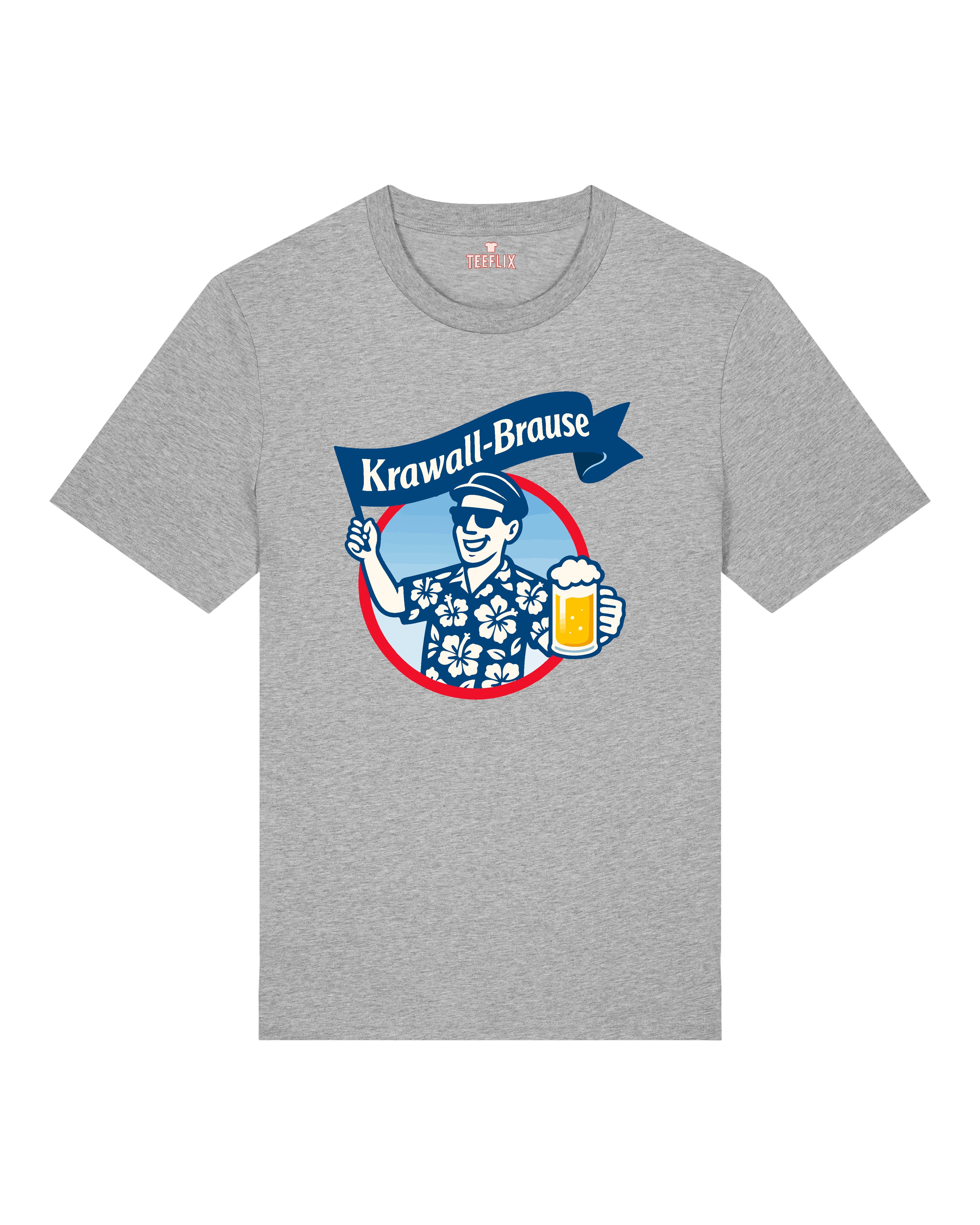 T-Shirt mit Spruch „Krawallbrause“ – lustiger Spruch – Grau – Normal Fit – Teeflix
