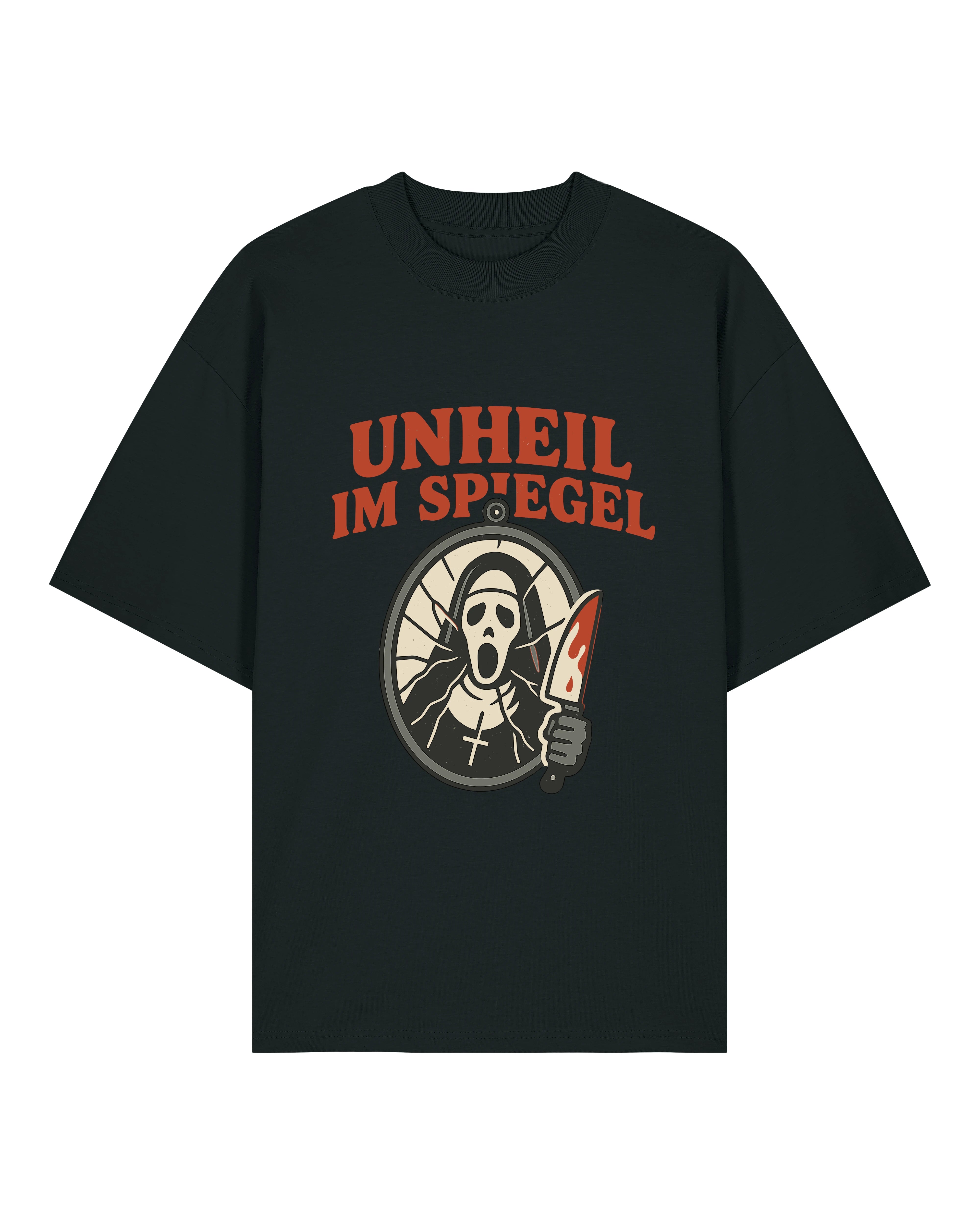 Horror T-Shirt mit Scream-Maske und Spiegel für Halloween, unisex oversized Shirt von Teeflix