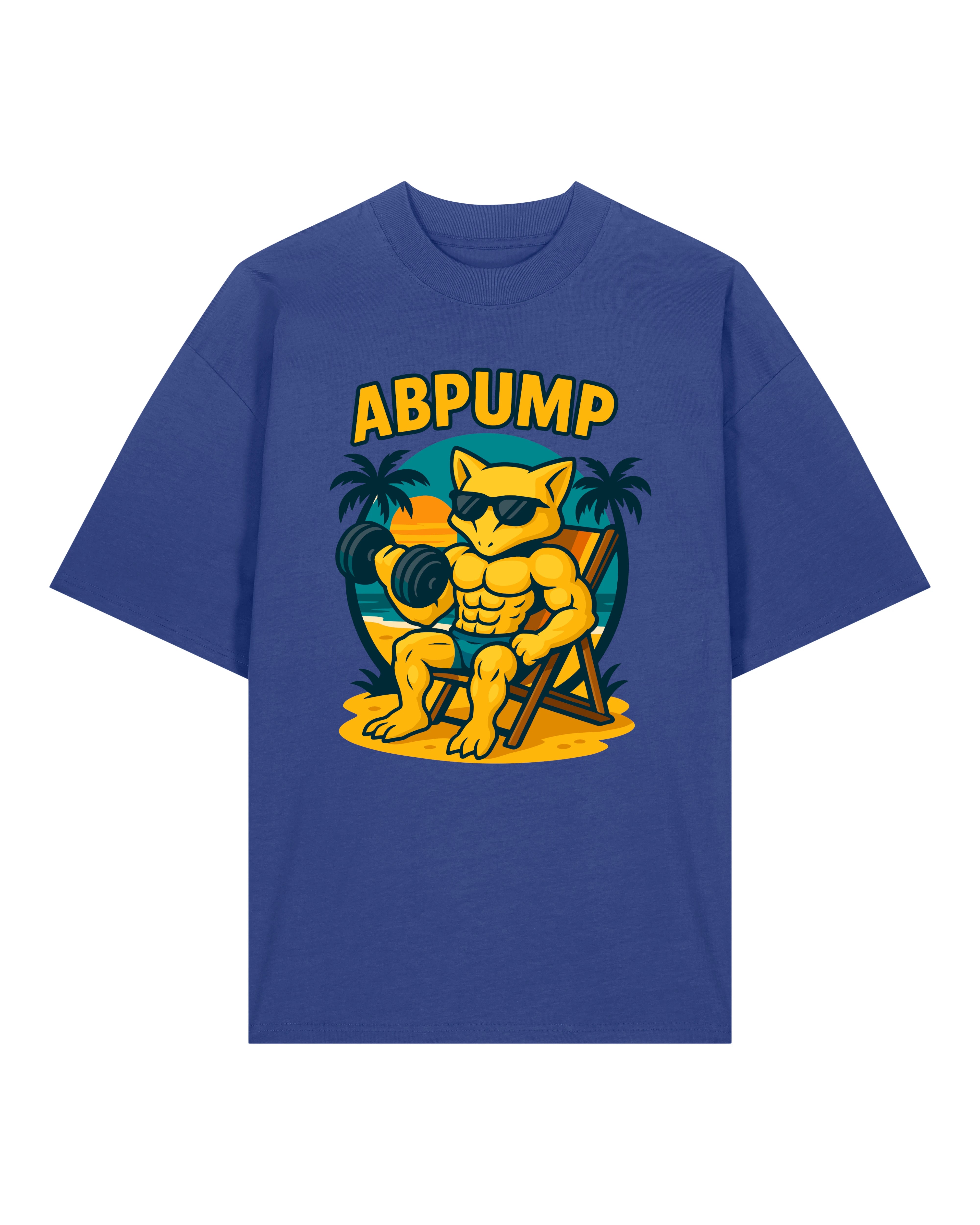 ABPUMP Oversized Gym Shirt Blau – Lustiges Oversized Bodybuilding Shirt