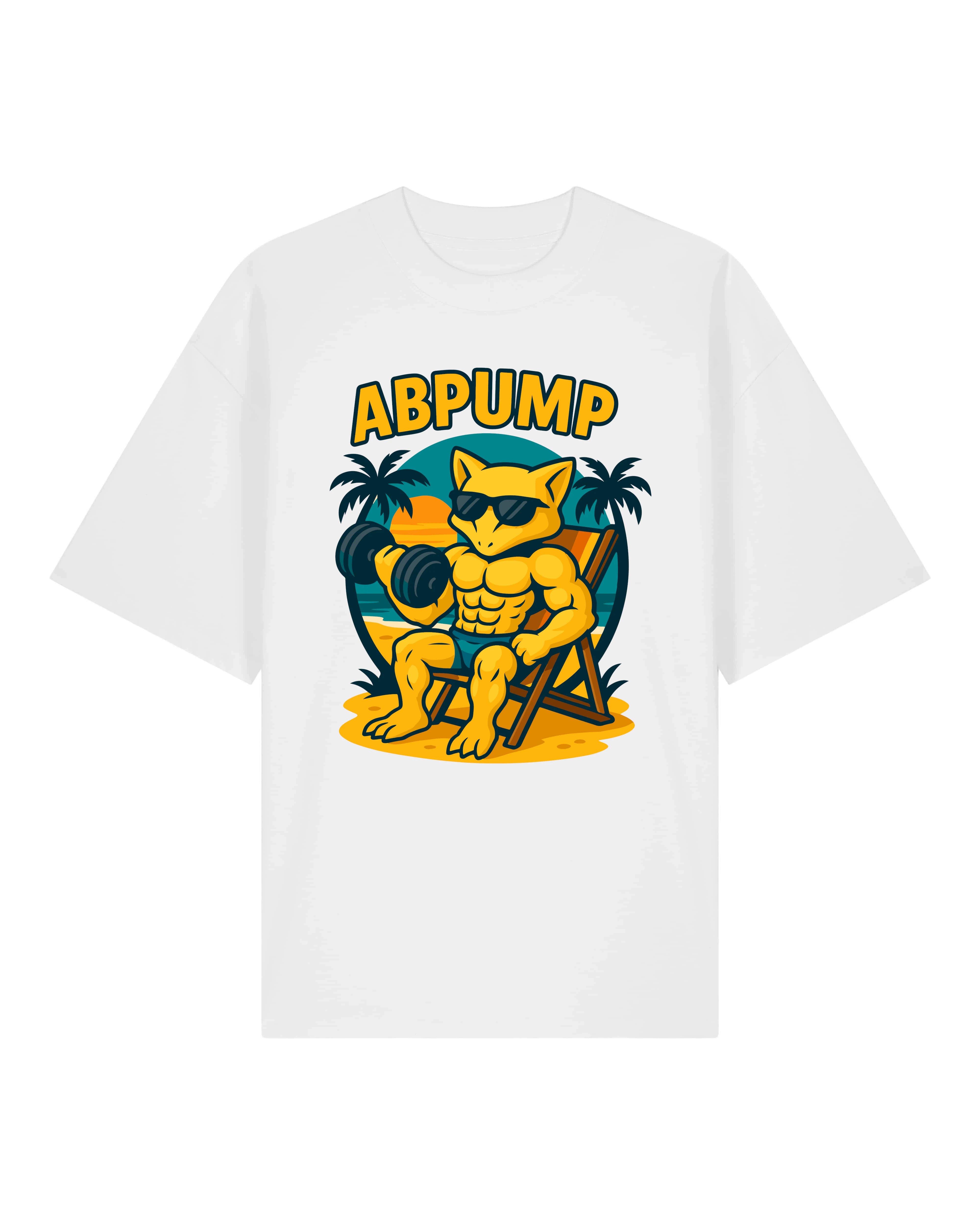 ABPUMP Oversized Gym Shirt Weiß – Pump Cover Fitness Oversized Shirt