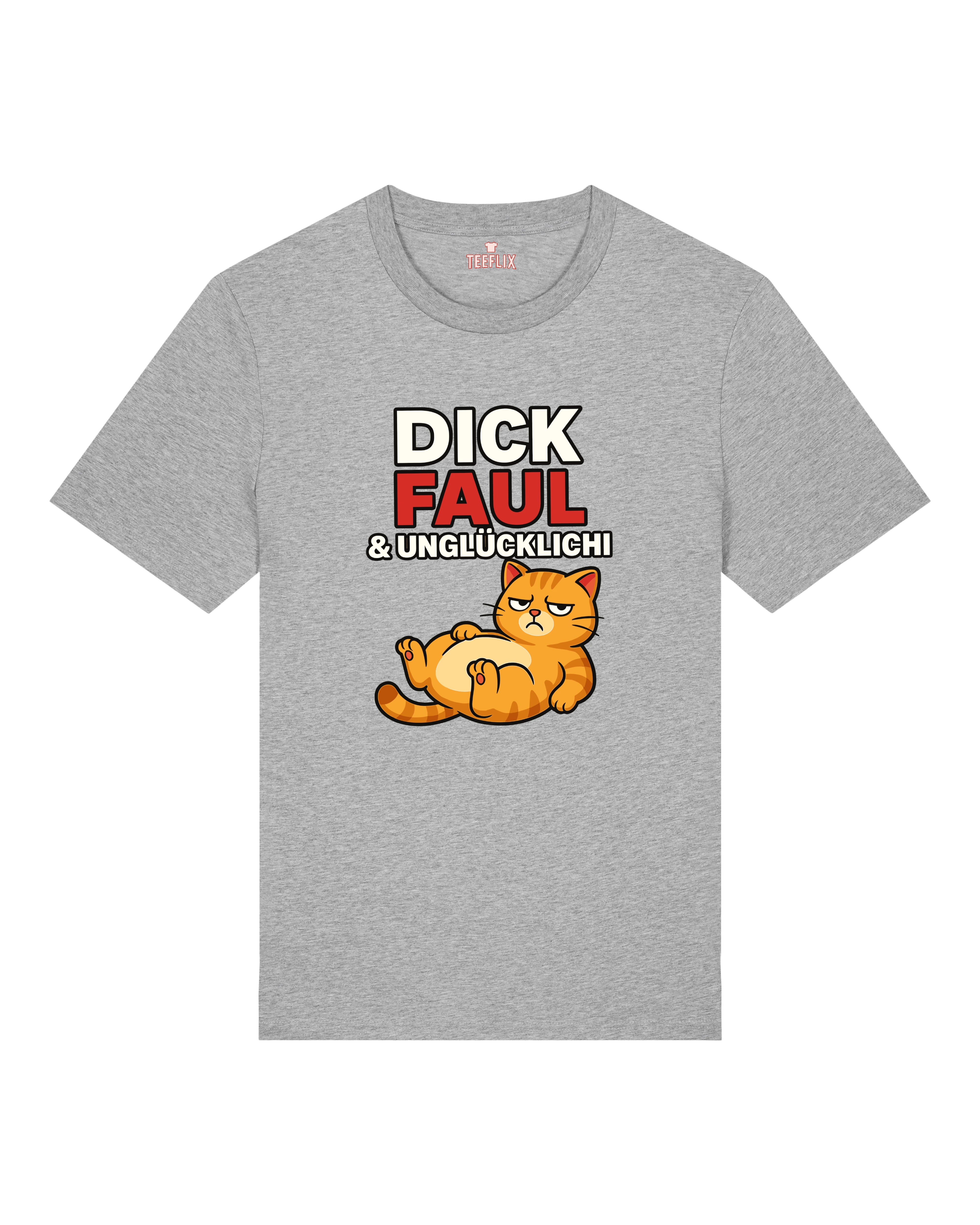 Dick Faul & Unglücklich Lustiges Katzen T-Shirt | Teeflix