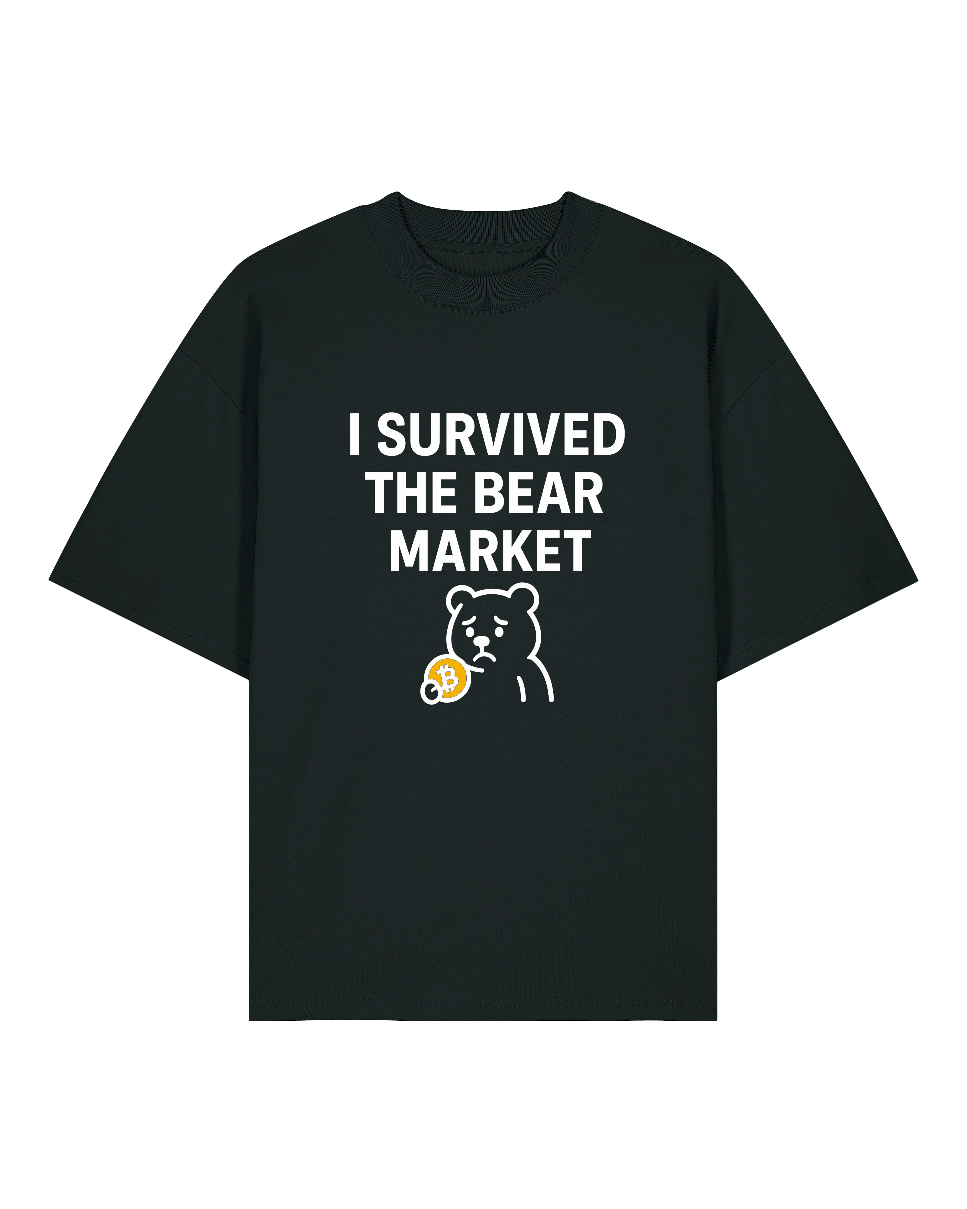 Oversized Schwarzes Bitcoin T-Shirt – Statement-Shirt für Bärenmarkt-Überlebende