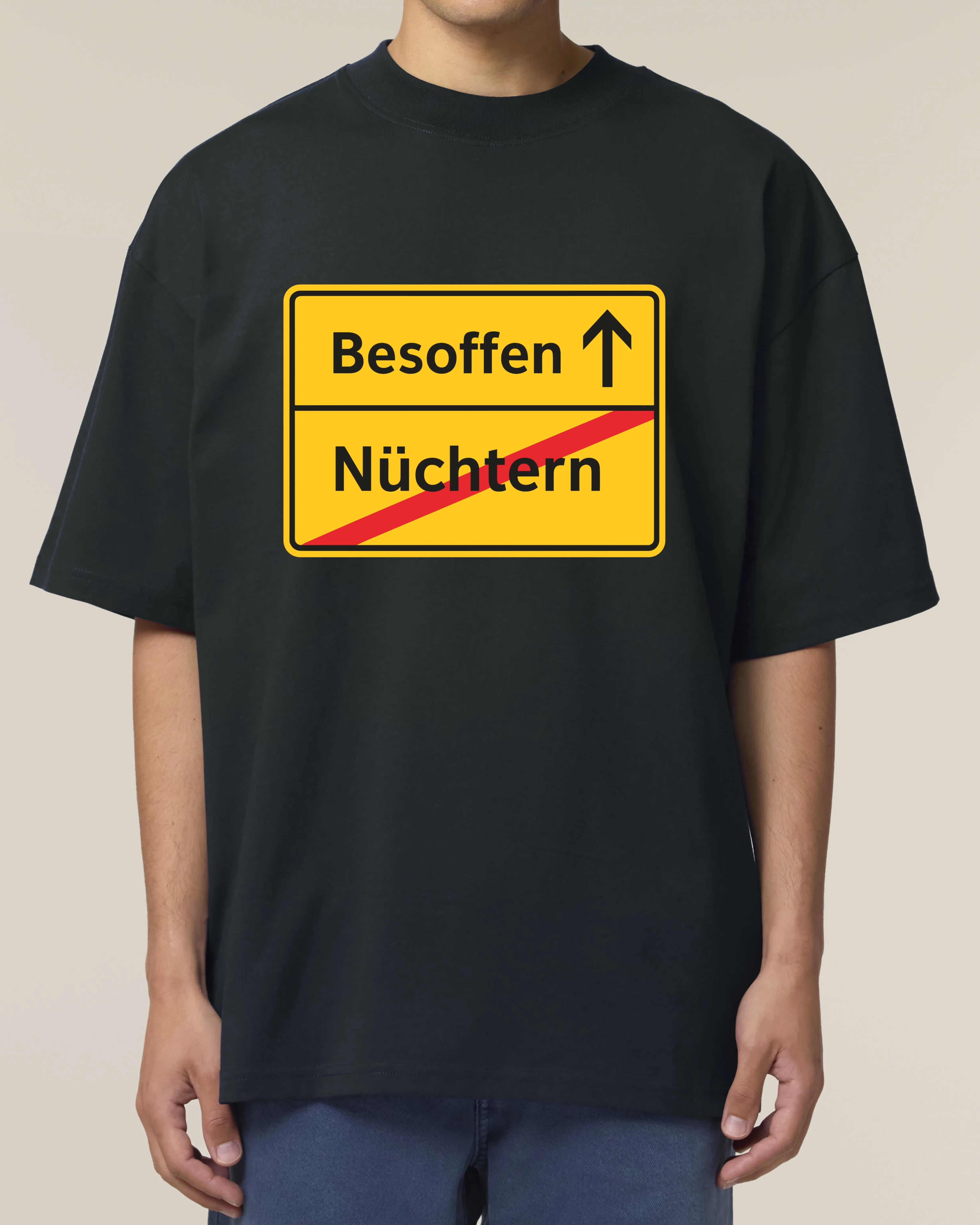Nüchetr -->Besoffen - Premium Shirt Unisex