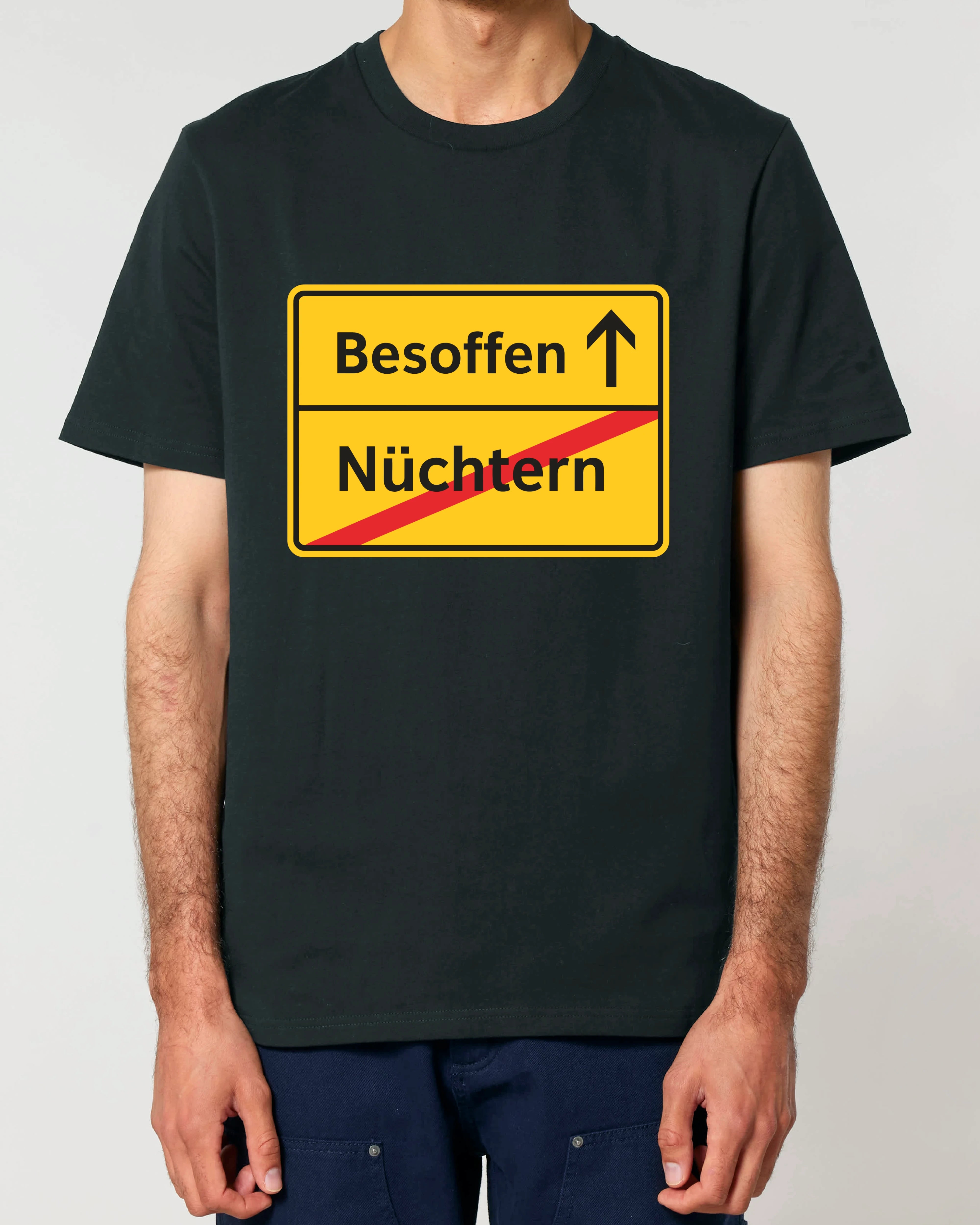 Nüchetr -->Besoffen - Premium Shirt Unisex