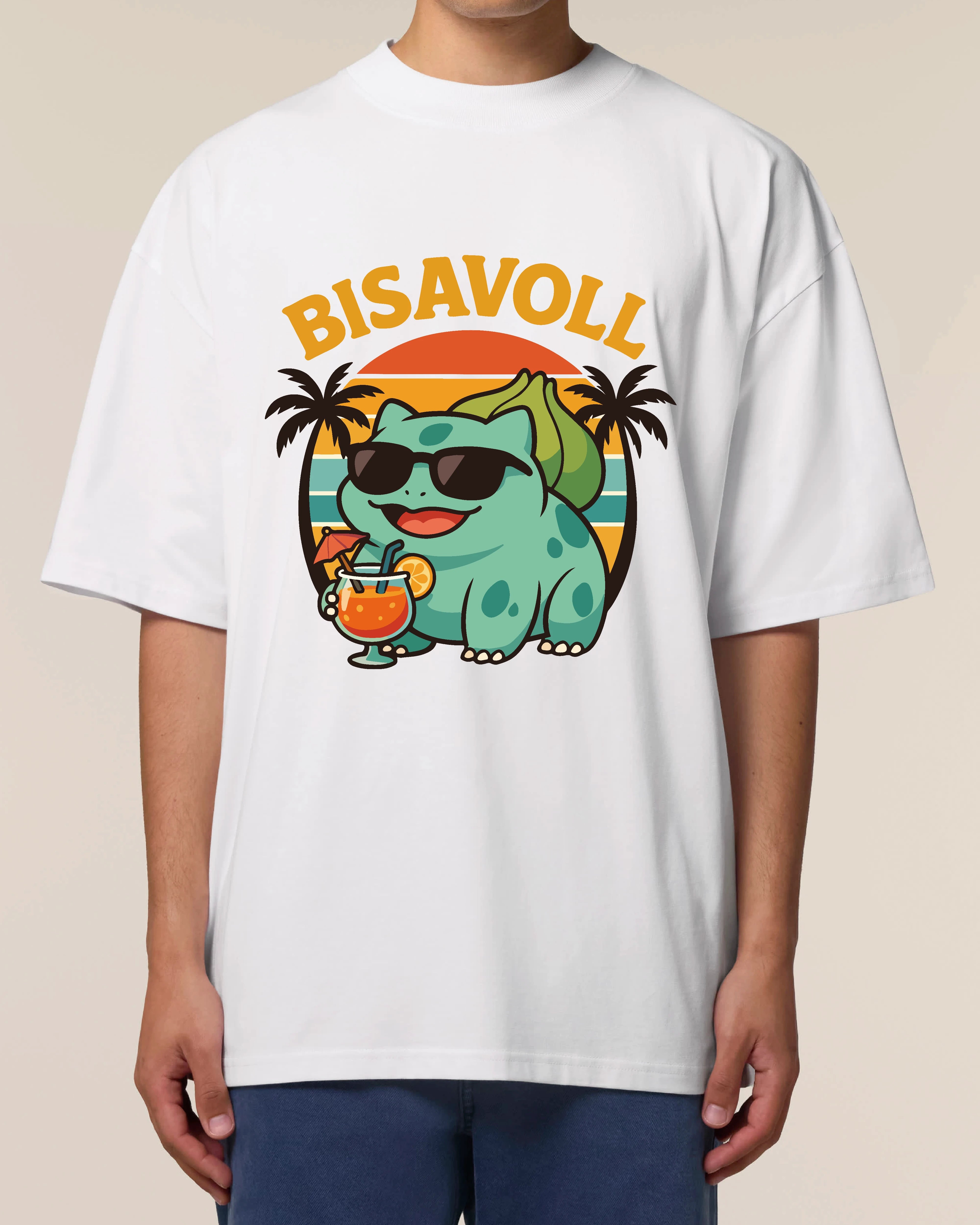 Oversized Bisavoll Shirt in Weiß – Lustiges Shirt mit Spruch – Teeflix