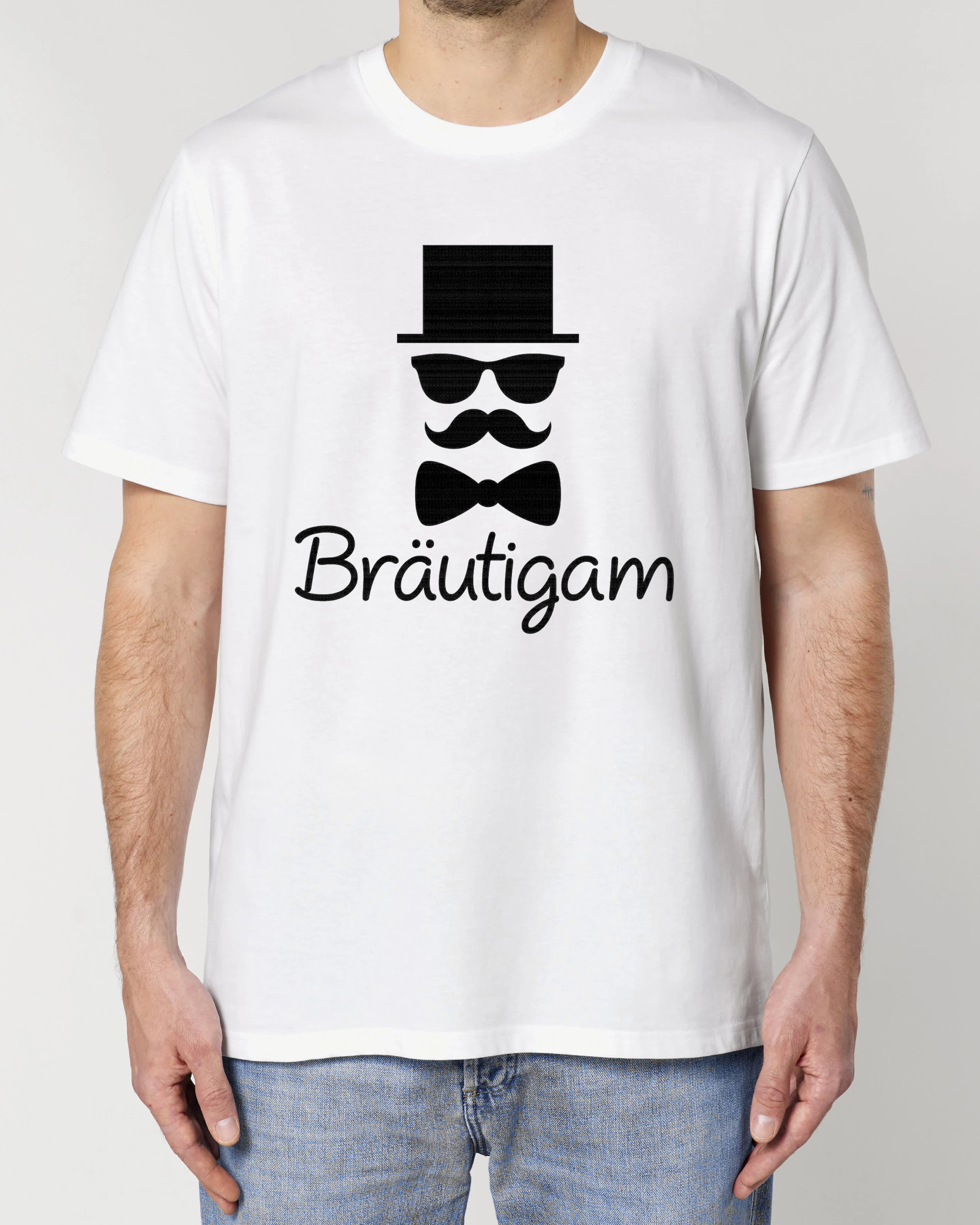 Bräutigam Shirt Weiß Normal Fit für JGA Junggesellenabschied – Teeflix