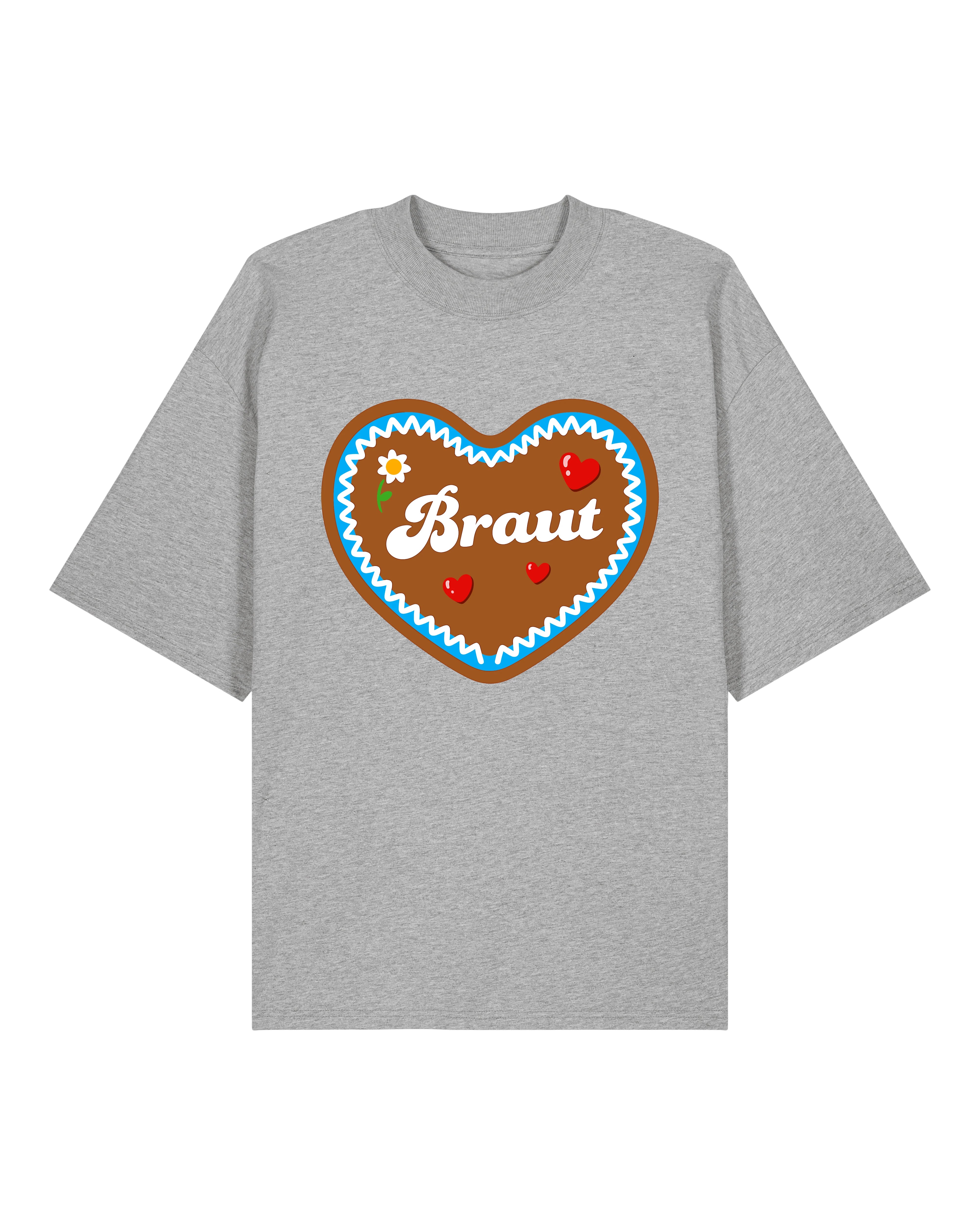 Teeflix Braut JGA T-Shirt in Grau, Oversized – Crew Outfit Team Braut