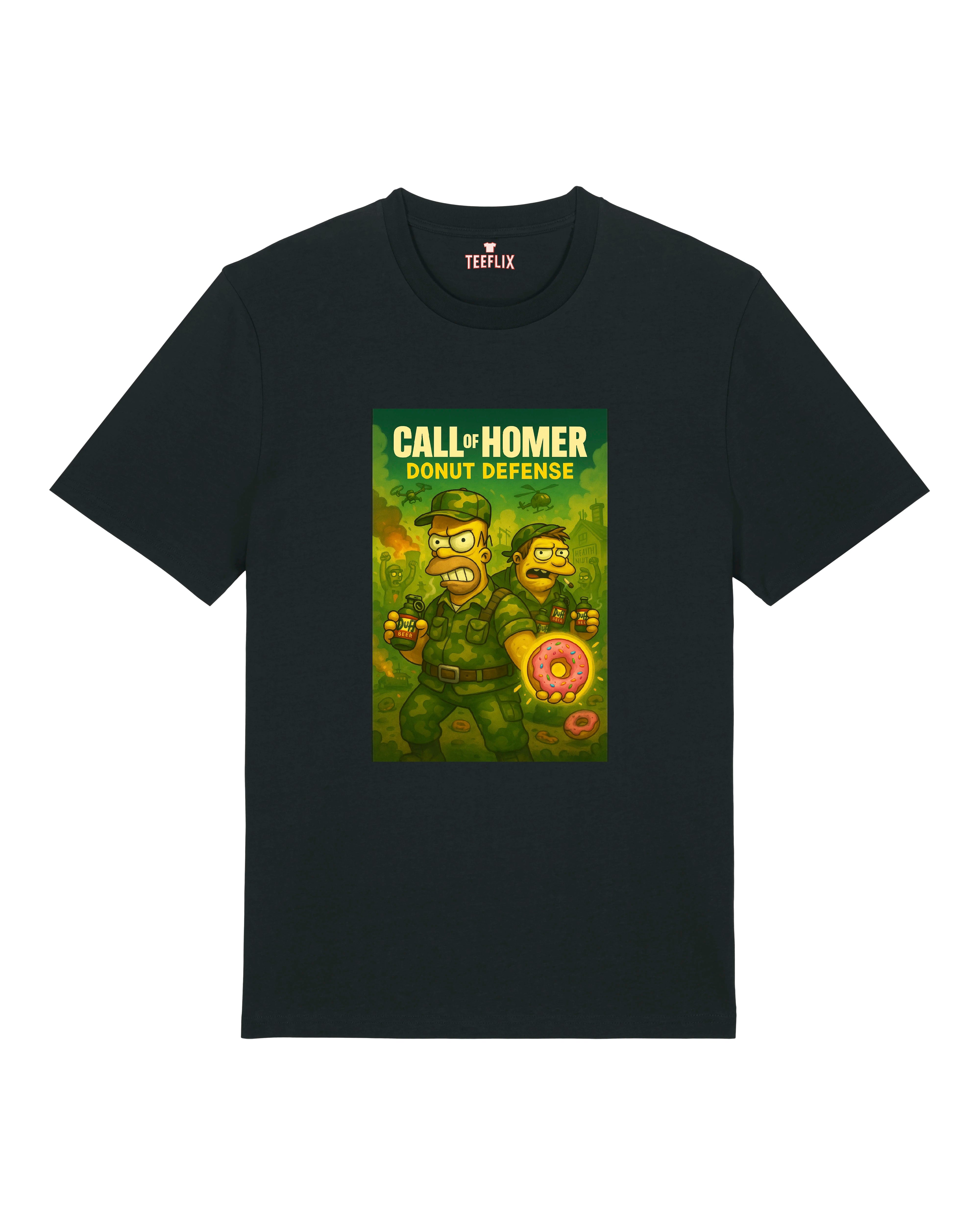 Call of Homer Donut Defense Shirt in Schwarz